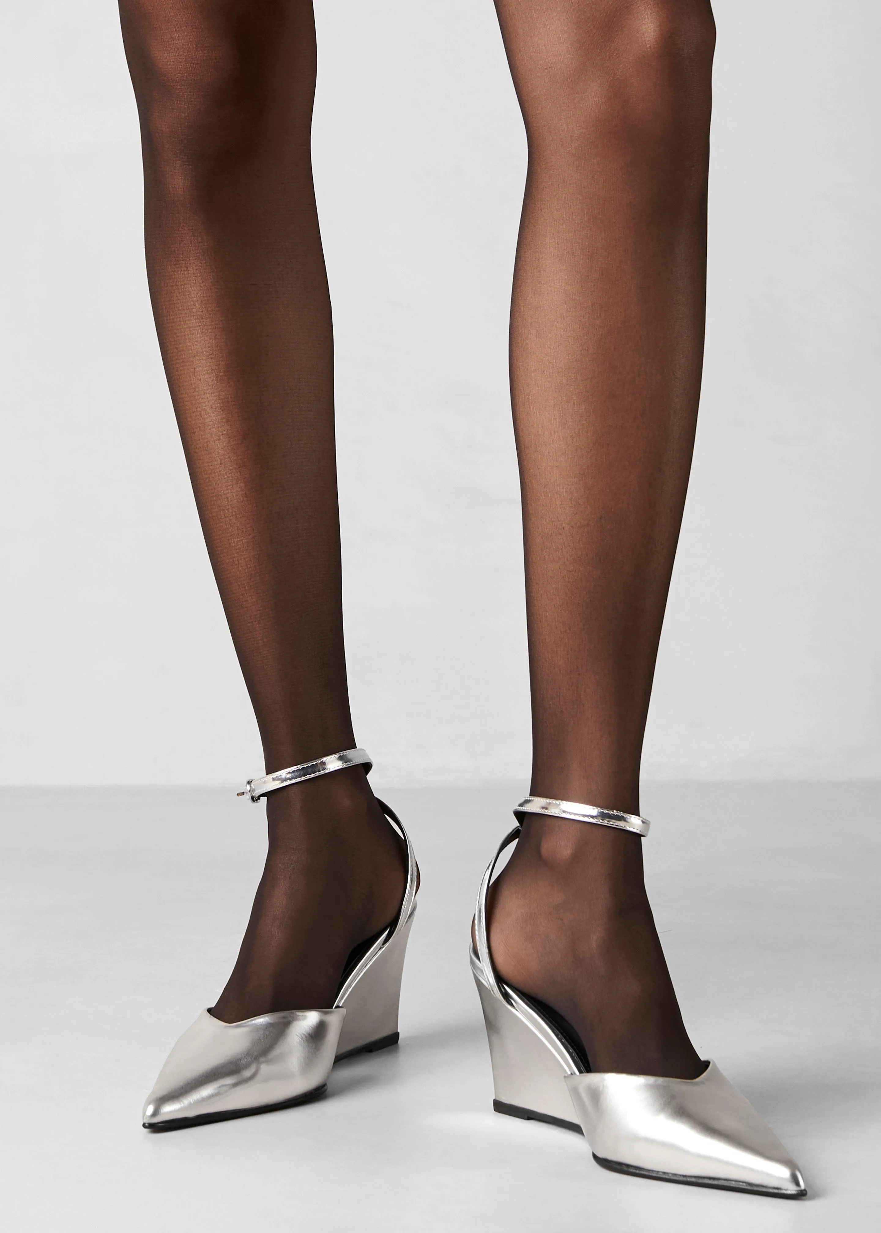 Alohas Polly Shimmer Leather Pumps - Silver sold by Frankie Shop product image thumbnail 5