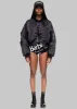Sana Oversized Cropped Bomber x Barbie™ - Black sold by Frankie Shop