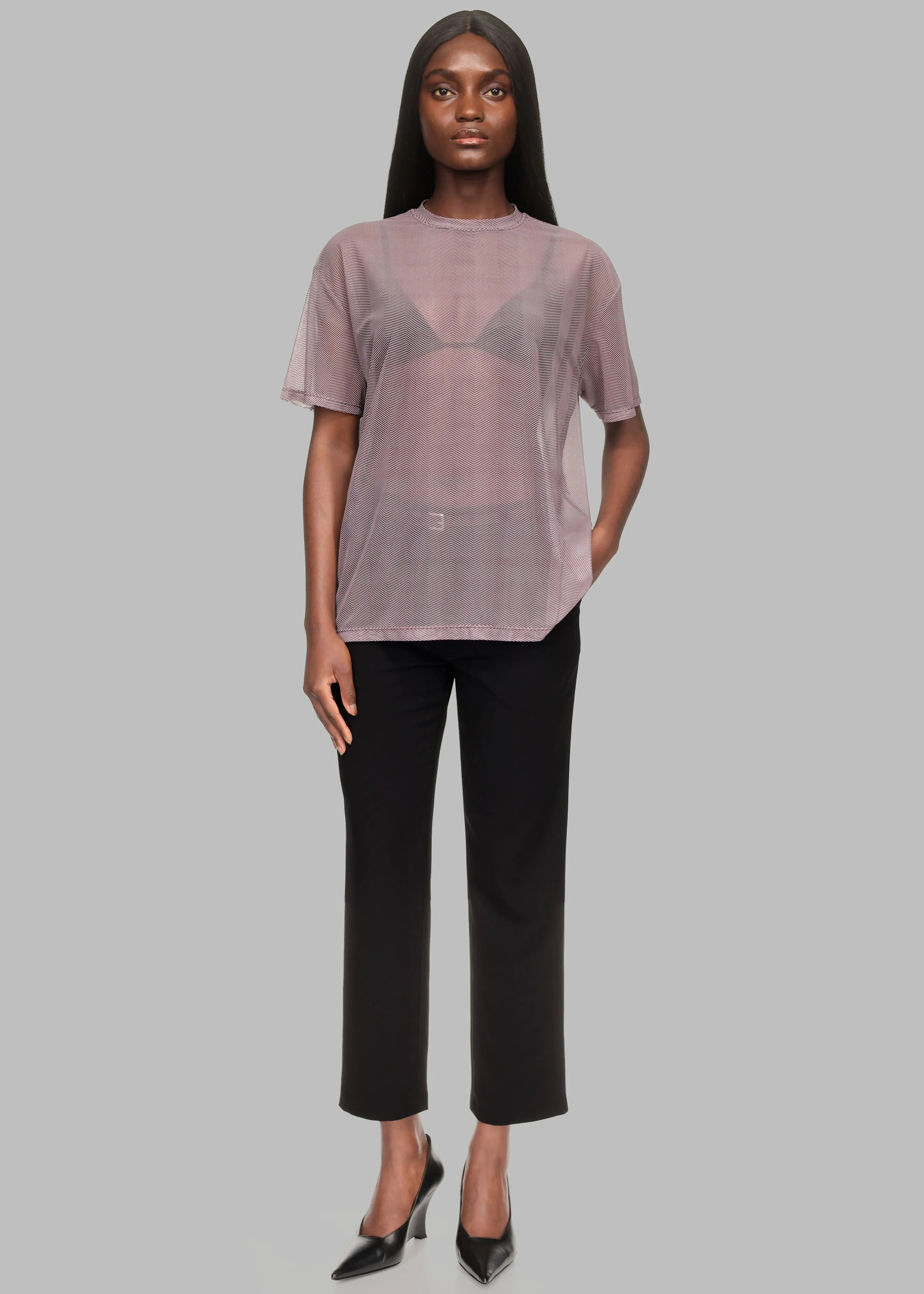 Joyce Mesh Tee x Barbie™ - Burgundy sold by Frankie Shop product image thumbnail 3