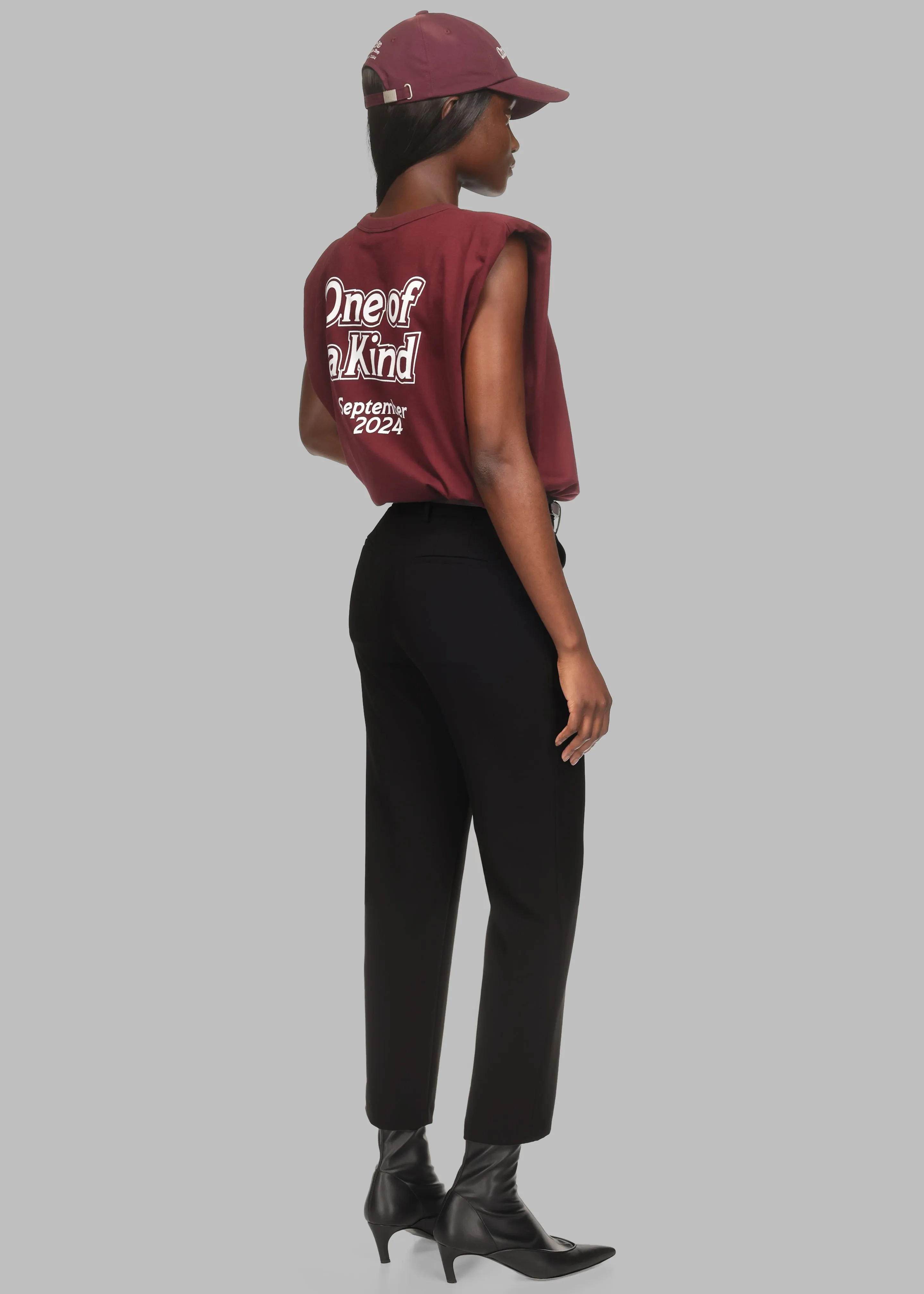 Eva Padded Shoulder Muscle T-Shirt x Barbie™ - Burgundy sold by Frankie Shop product image thumbnail 2