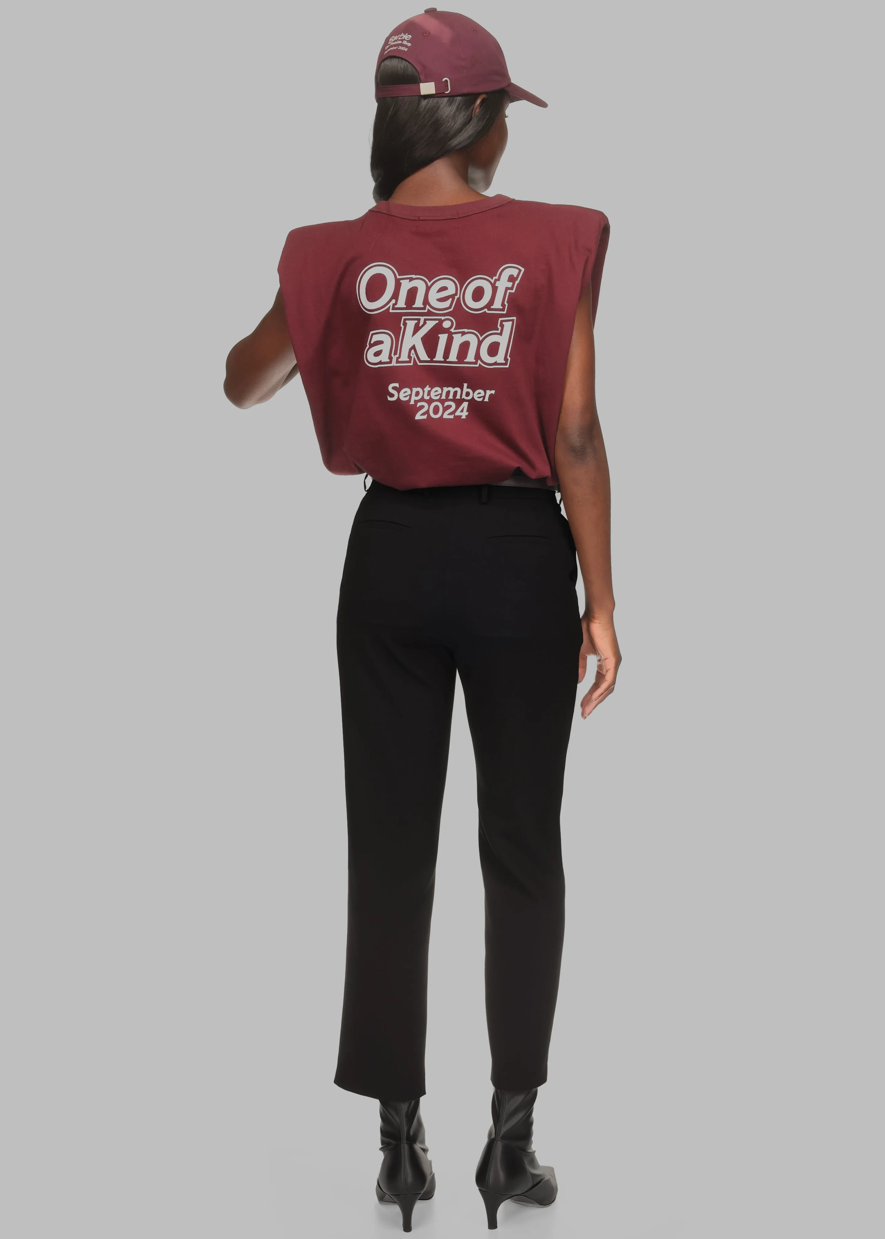Eva Padded Shoulder Muscle T-Shirt x Barbie™ - Burgundy sold by Frankie Shop product image thumbnail 5