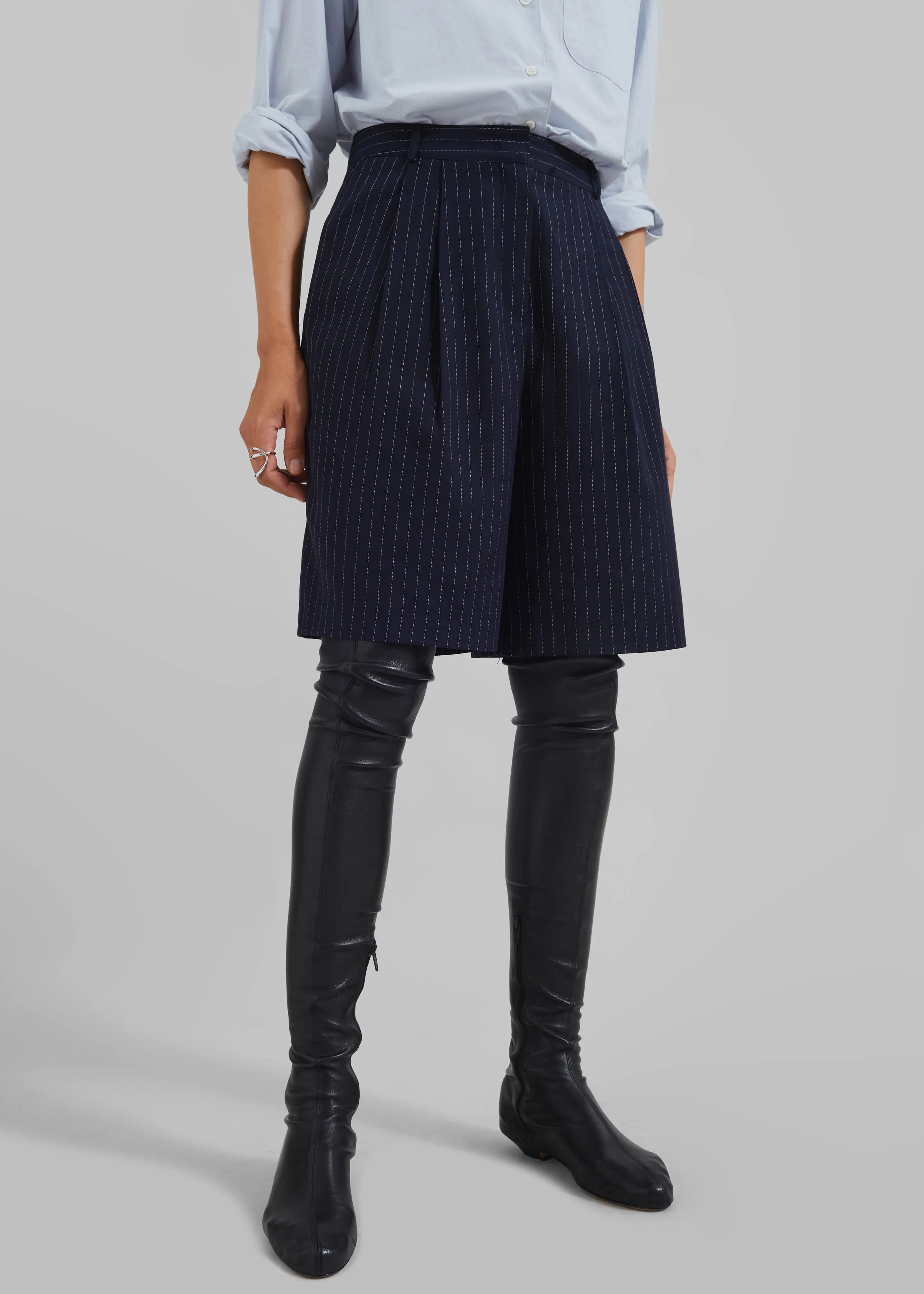 Sava Bermuda Shorts - Navy/White Stripe sold by Frankie Shop product image thumbnail 5