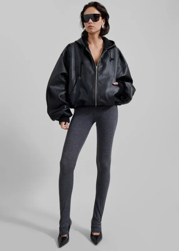 Santiago Faux Leather Jacket - Black sold by Frankie Shop