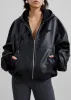 Santiago Faux Leather Jacket - Black sold by Frankie Shop