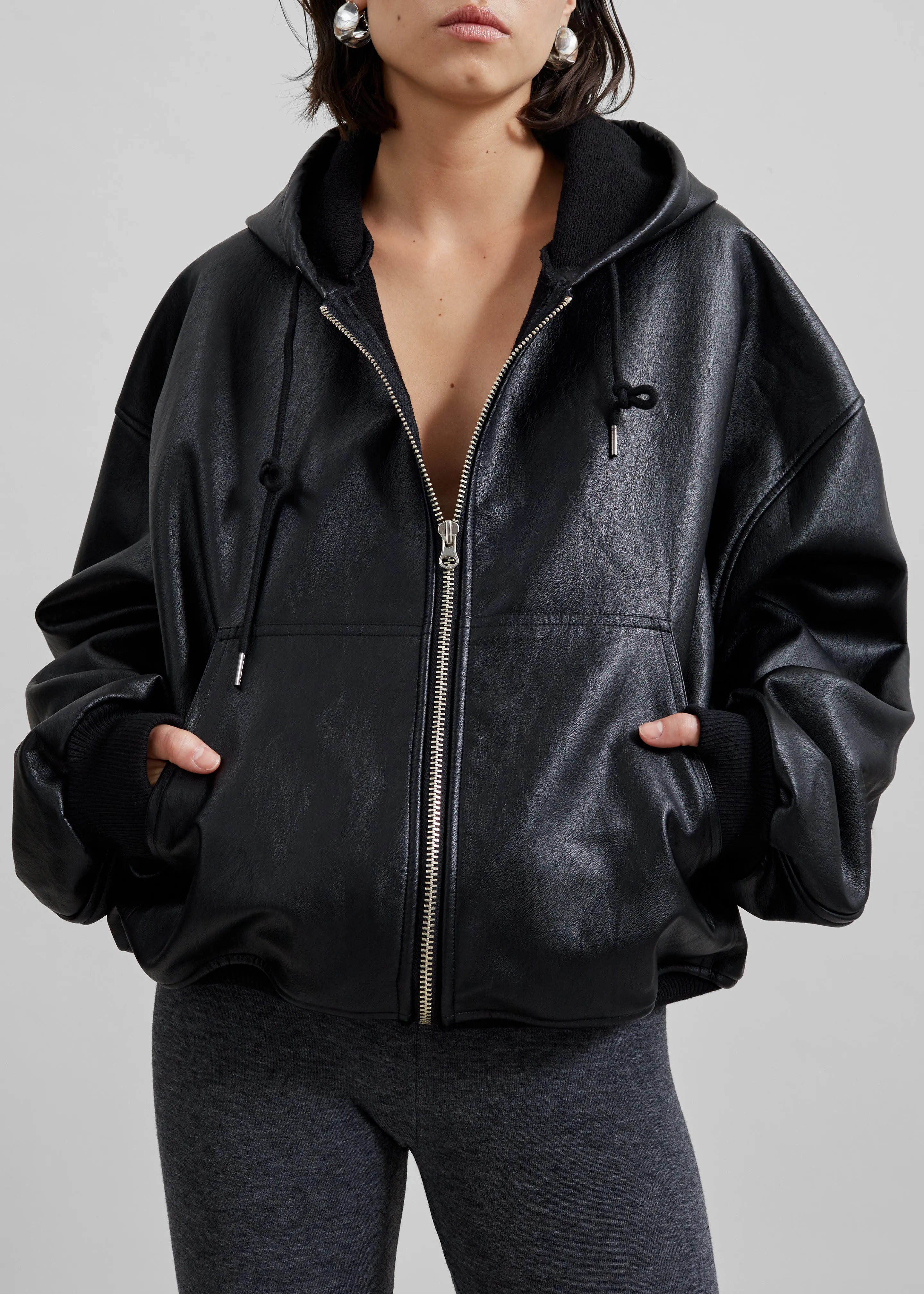 Santiago Faux Leather Jacket - Black sold by Frankie Shop product image thumbnail 5