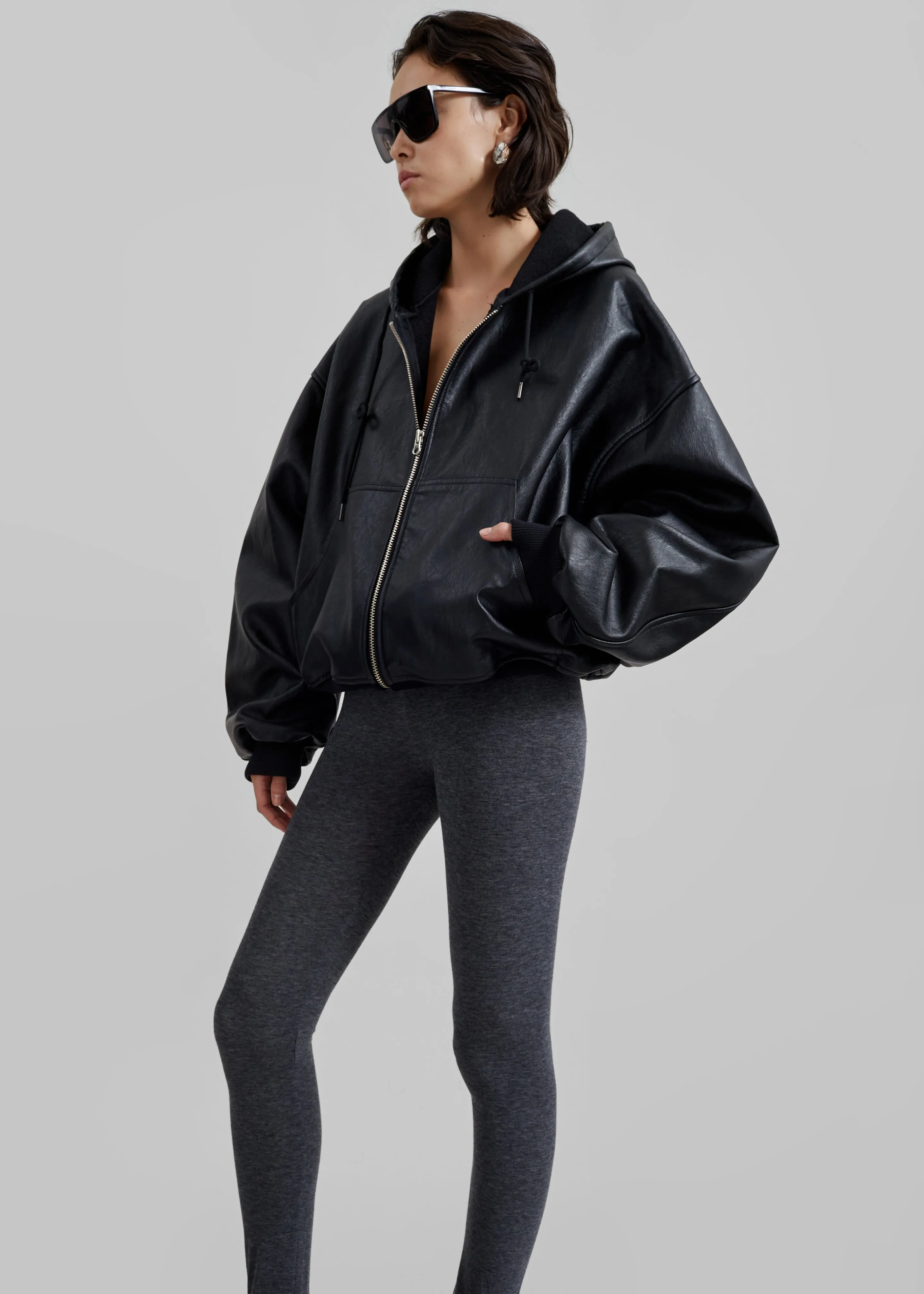 Santiago Faux Leather Jacket - Black sold by Frankie Shop product image thumbnail 3