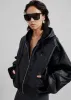 Santiago Faux Leather Jacket - Black sold by Frankie Shop