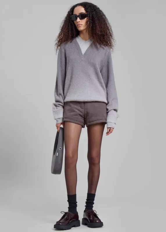 Low Classic Padded Stitch Mini Pants - Grey sold by Frankie Shop
