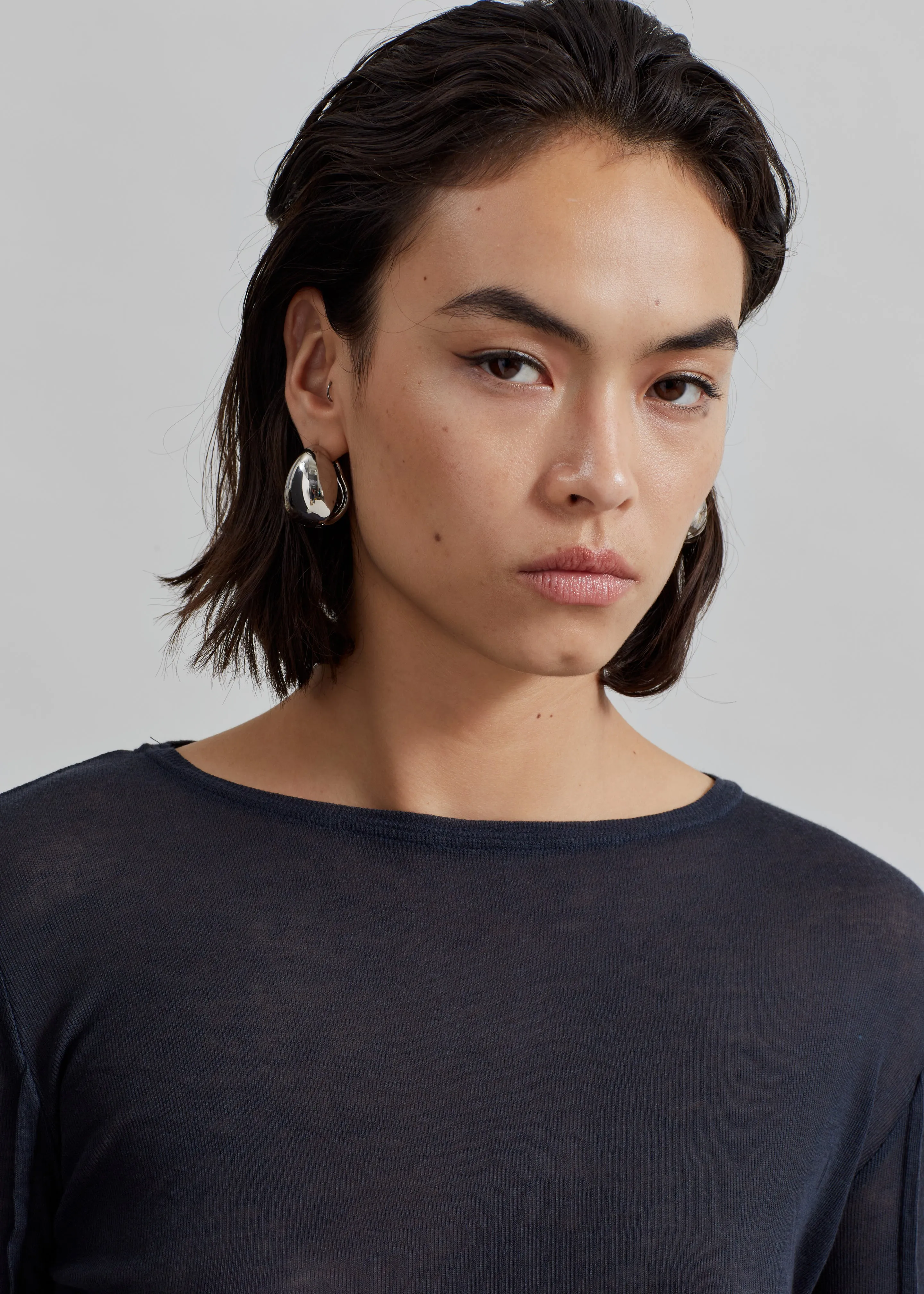 Mesa Sheer Long Sleeve Tee - Navy sold by Frankie Shop product image thumbnail 4