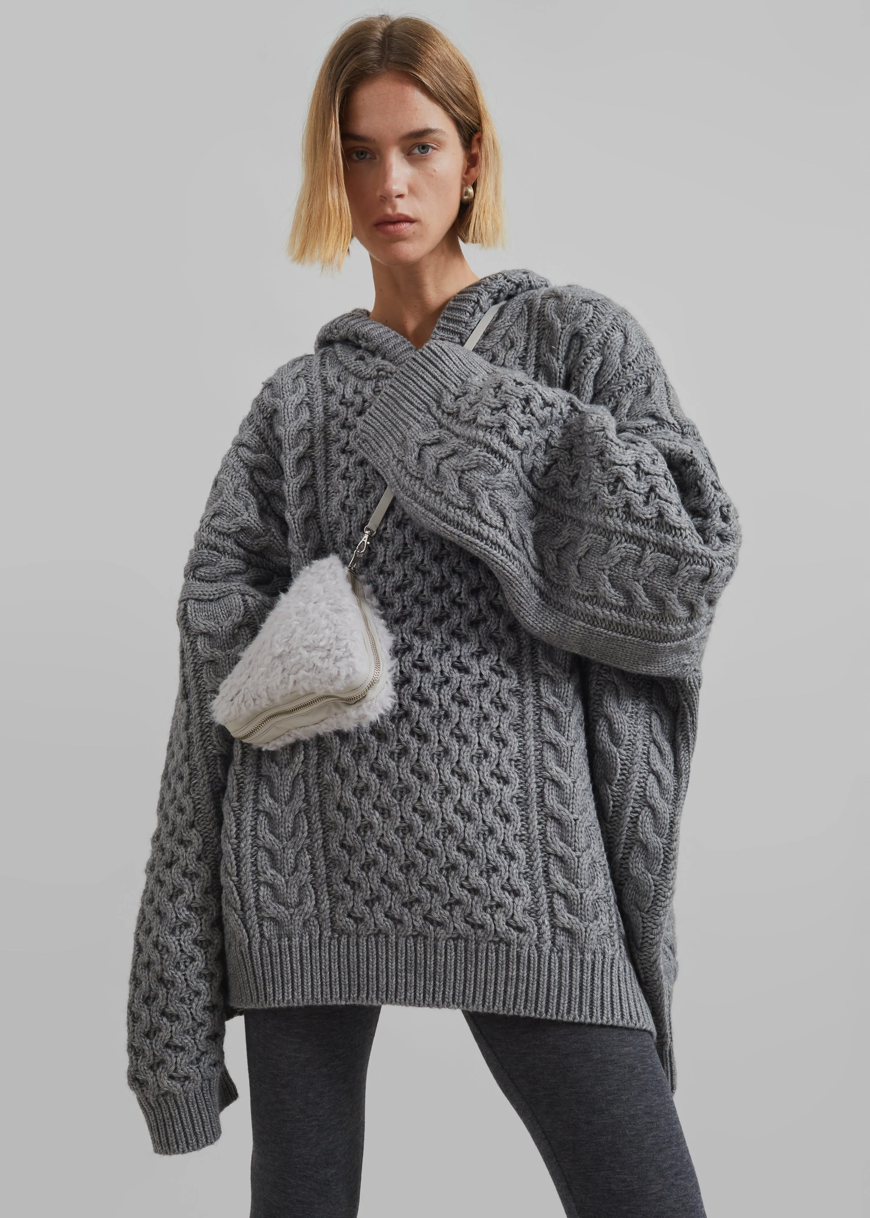 Low Classic Fur Triangle Pop-Up Bag - Grey sold by Frankie Shop product image thumbnail 2