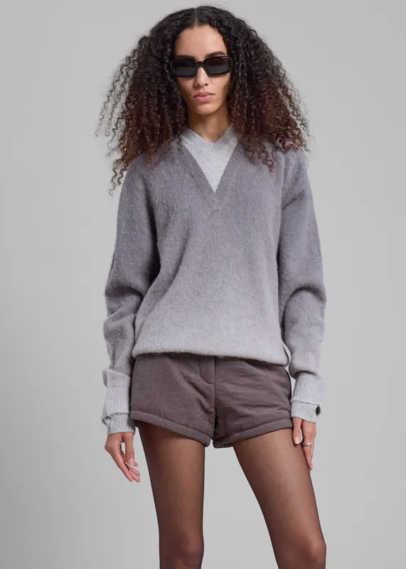 JW Anderson V-Neck Gradient Jumper - Dark Grey sold by Frankie Shop