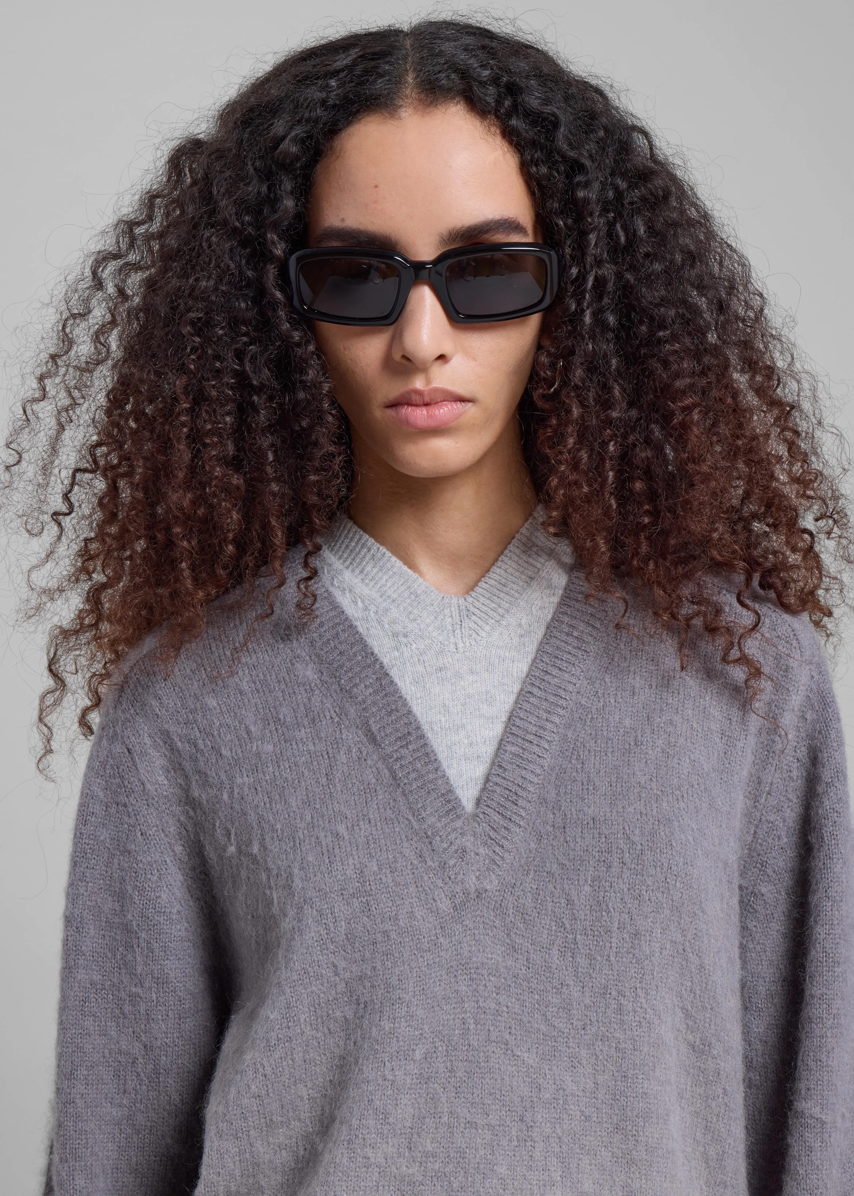 JW Anderson V-Neck Gradient Jumper - Dark Grey sold by Frankie Shop product image thumbnail 3