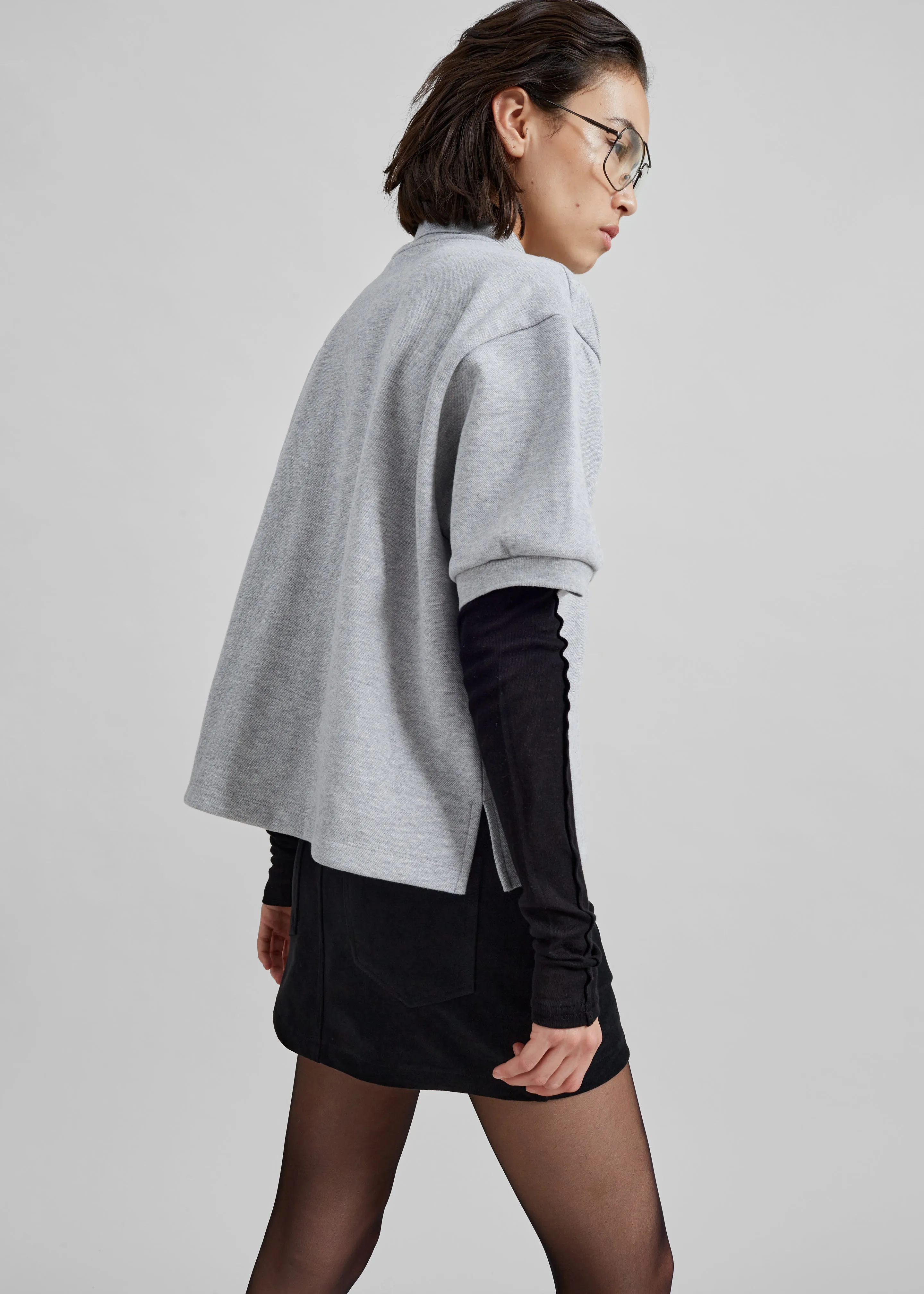 Arda Crop Polo - Grey sold by Frankie Shop product image thumbnail 2