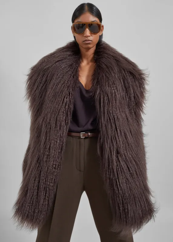 Miley Faux Fur Jacket - Brown made by Frankie Shop