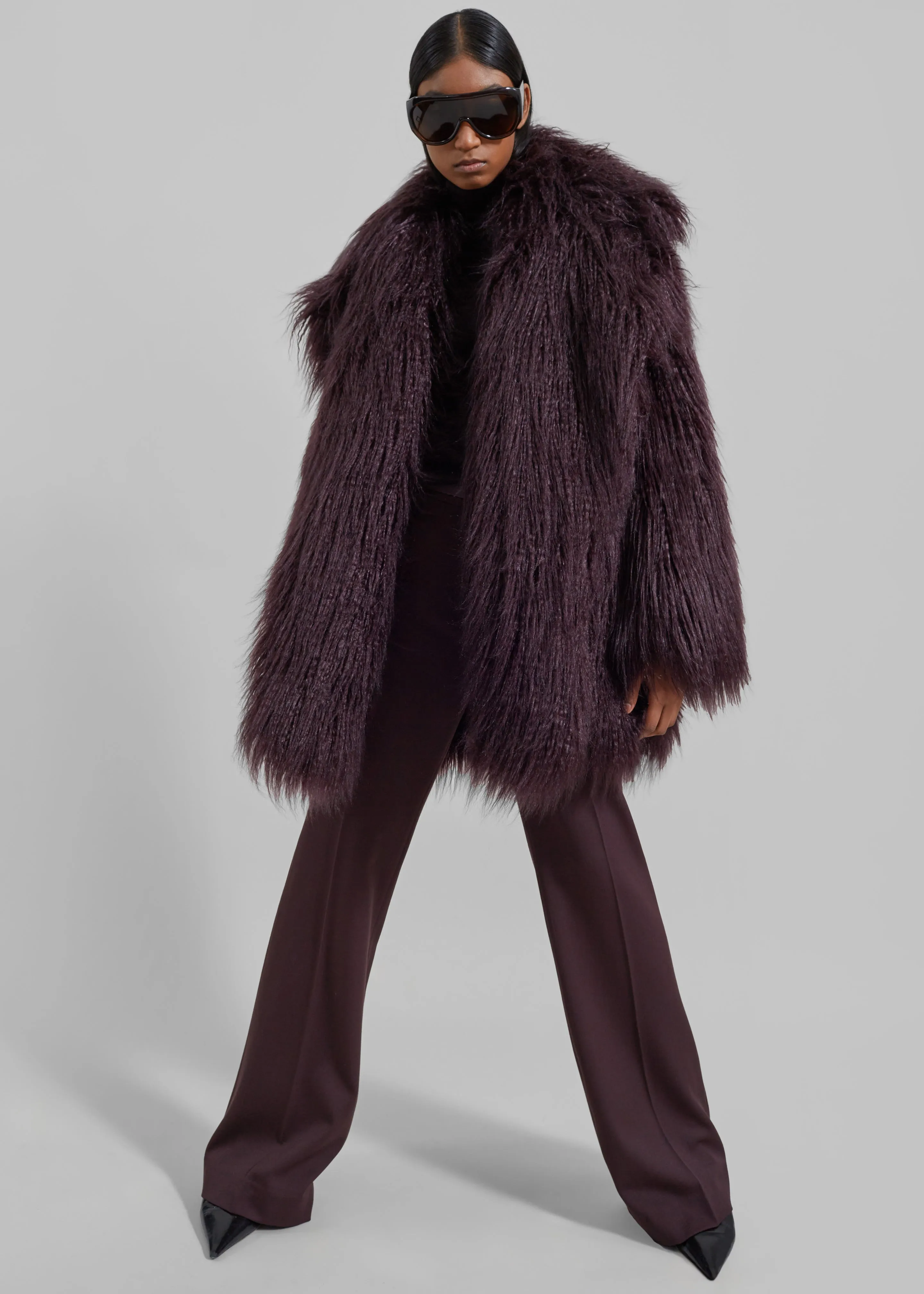 Miley Faux Fur Jacket - Dark Plum sold by Frankie Shop product image thumbnail 2