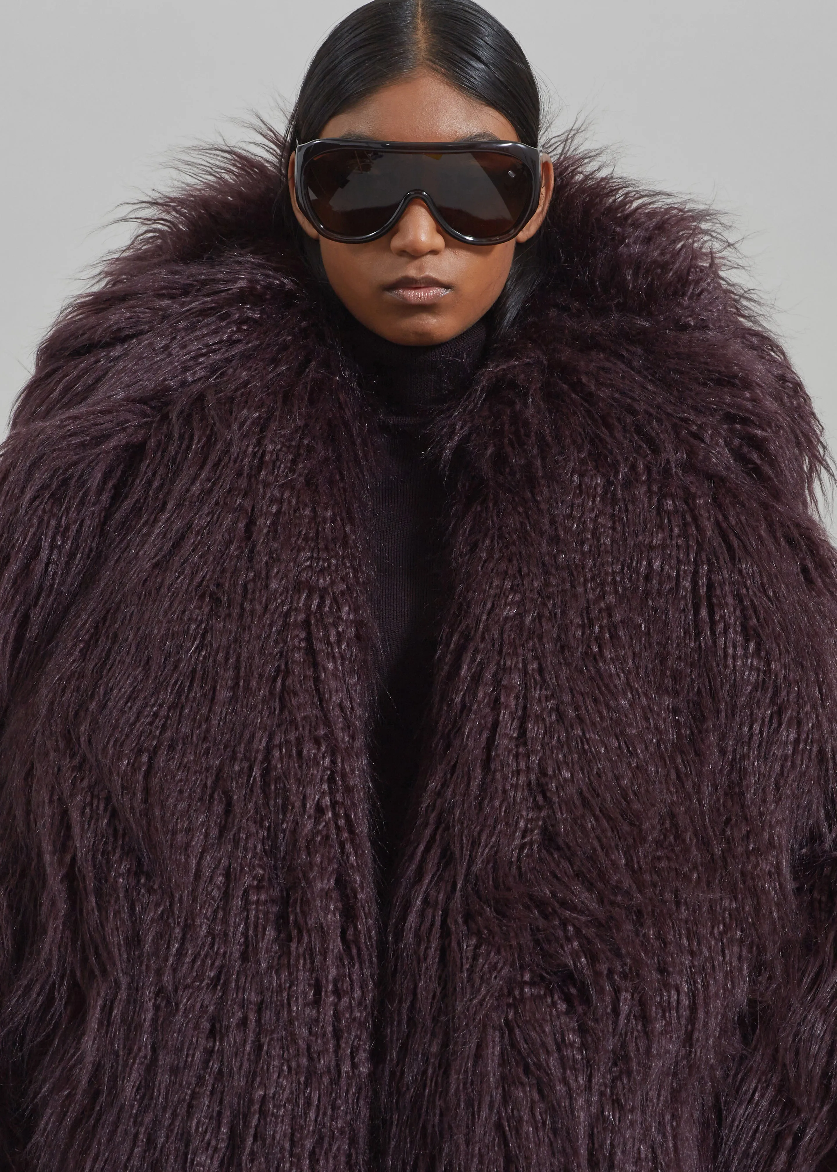 Miley Faux Fur Jacket - Dark Plum sold by Frankie Shop product image thumbnail 3