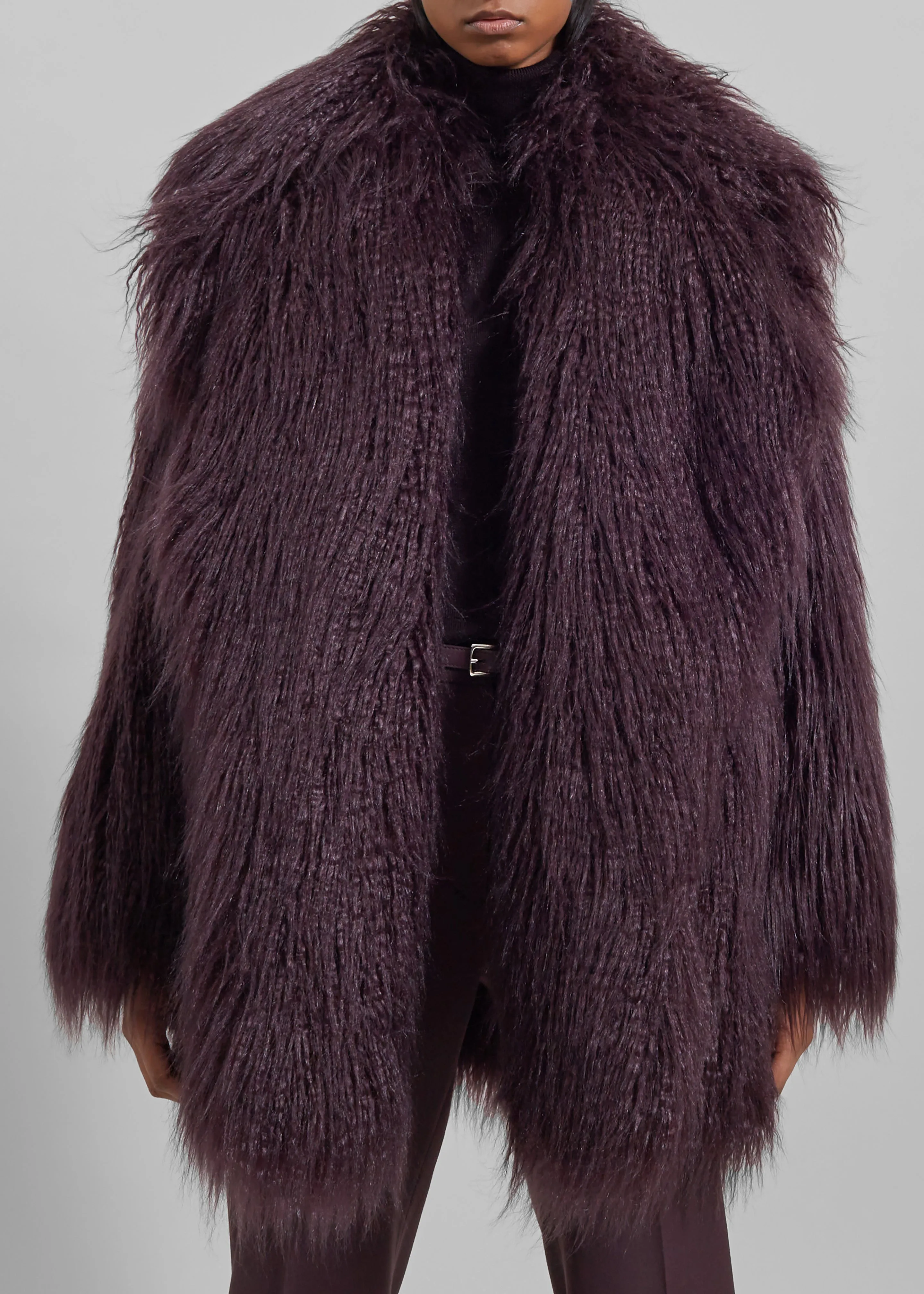 Miley Faux Fur Jacket - Dark Plum sold by Frankie Shop product image thumbnail 5