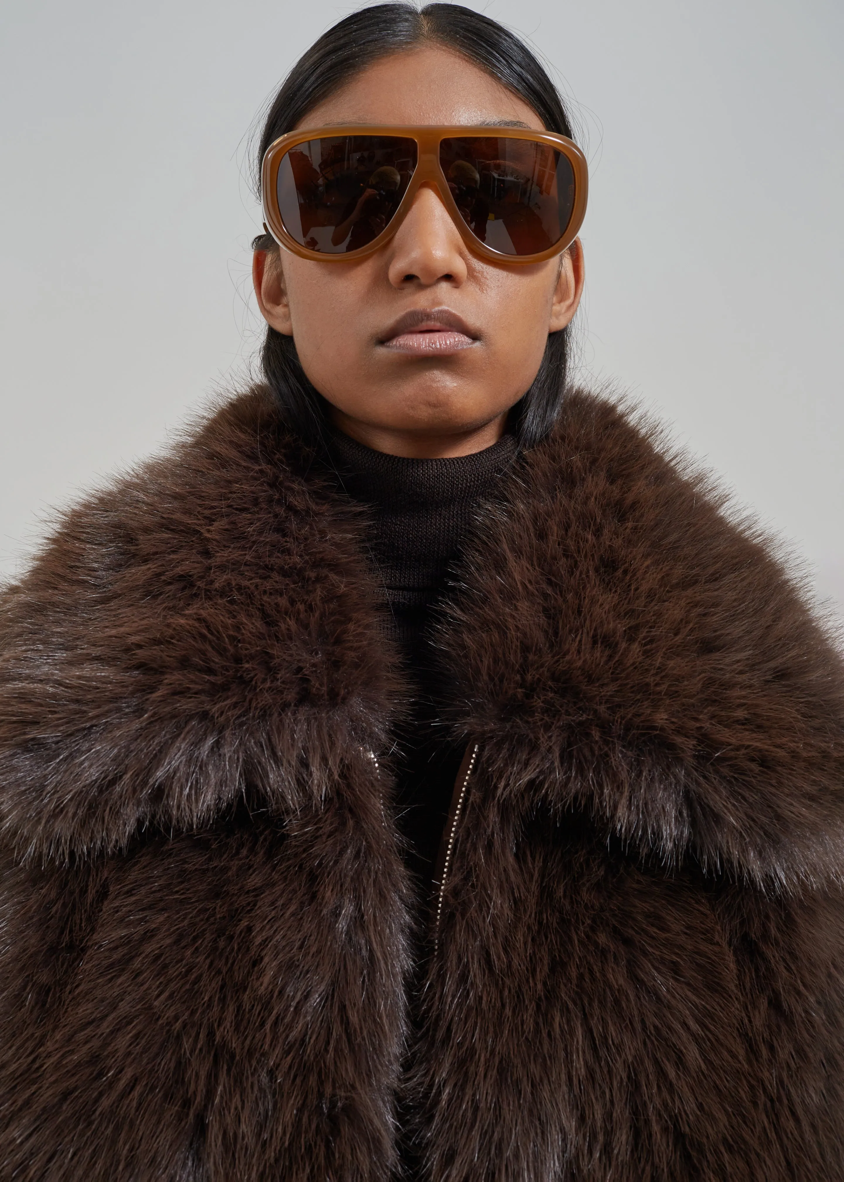 Hope Faux Fur Jacket - Brown sold by Frankie Shop product image thumbnail 2