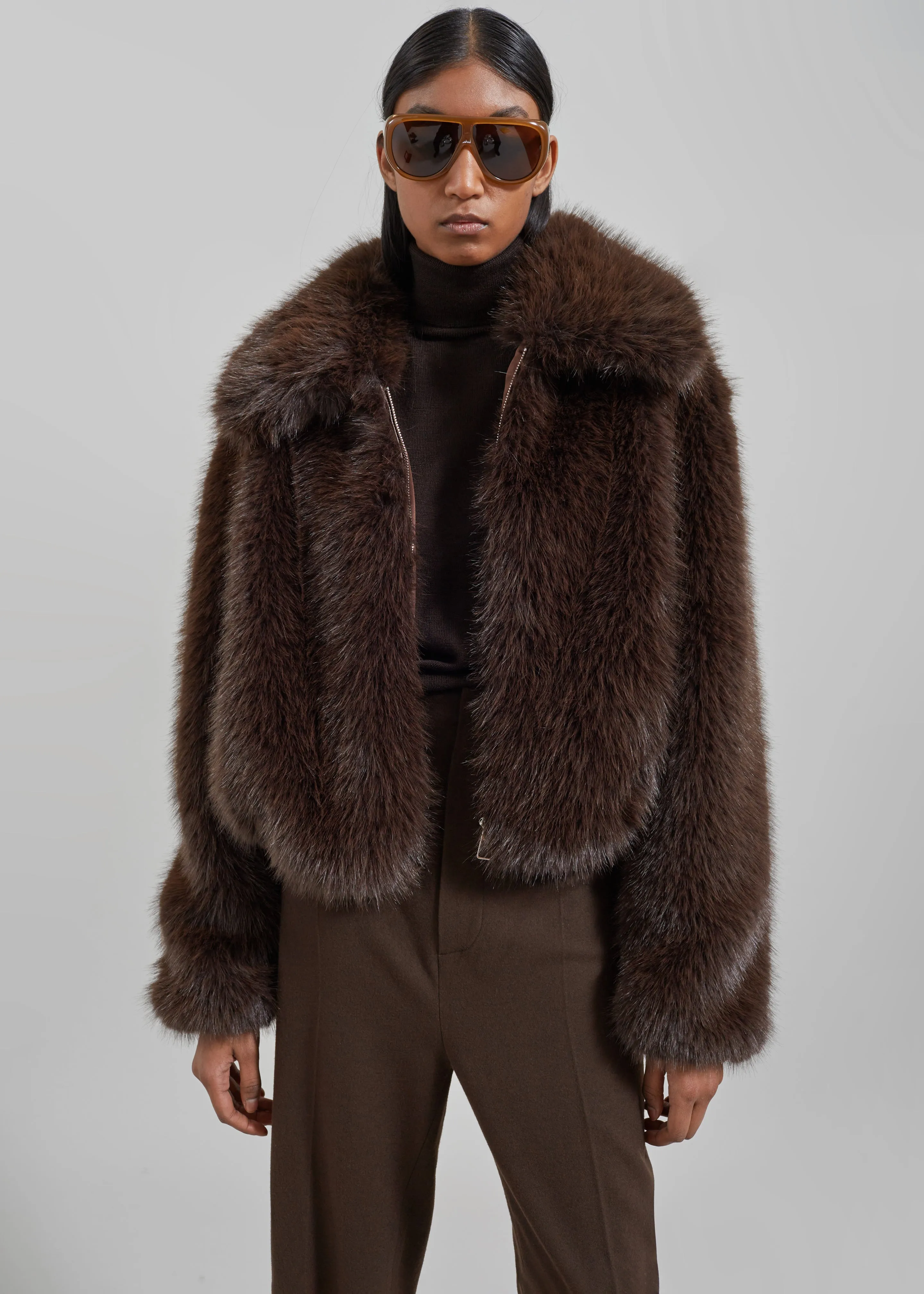 Hope Faux Fur Jacket - Brown sold by Frankie Shop product image thumbnail 3