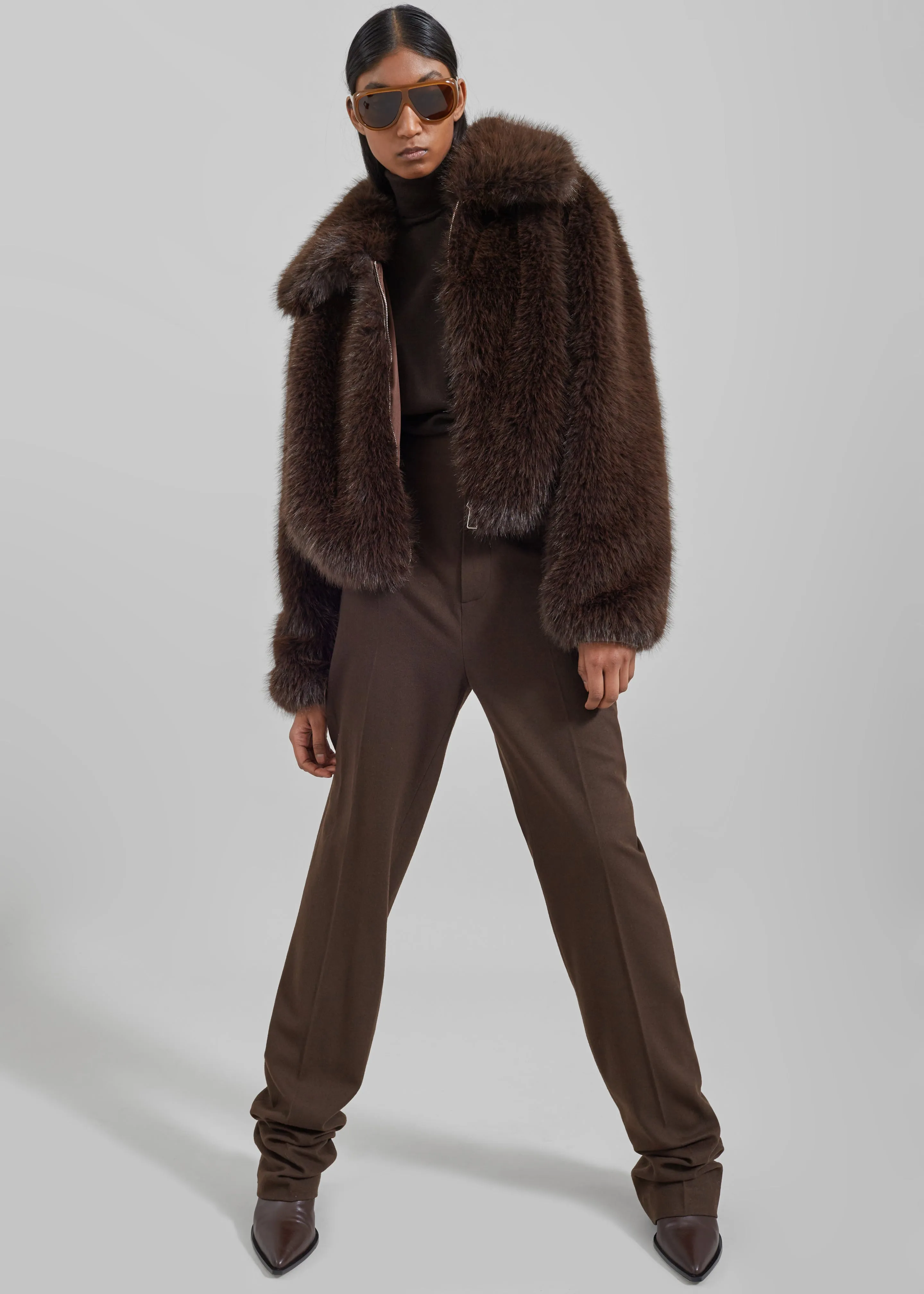 Hope Faux Fur Jacket - Brown sold by Frankie Shop