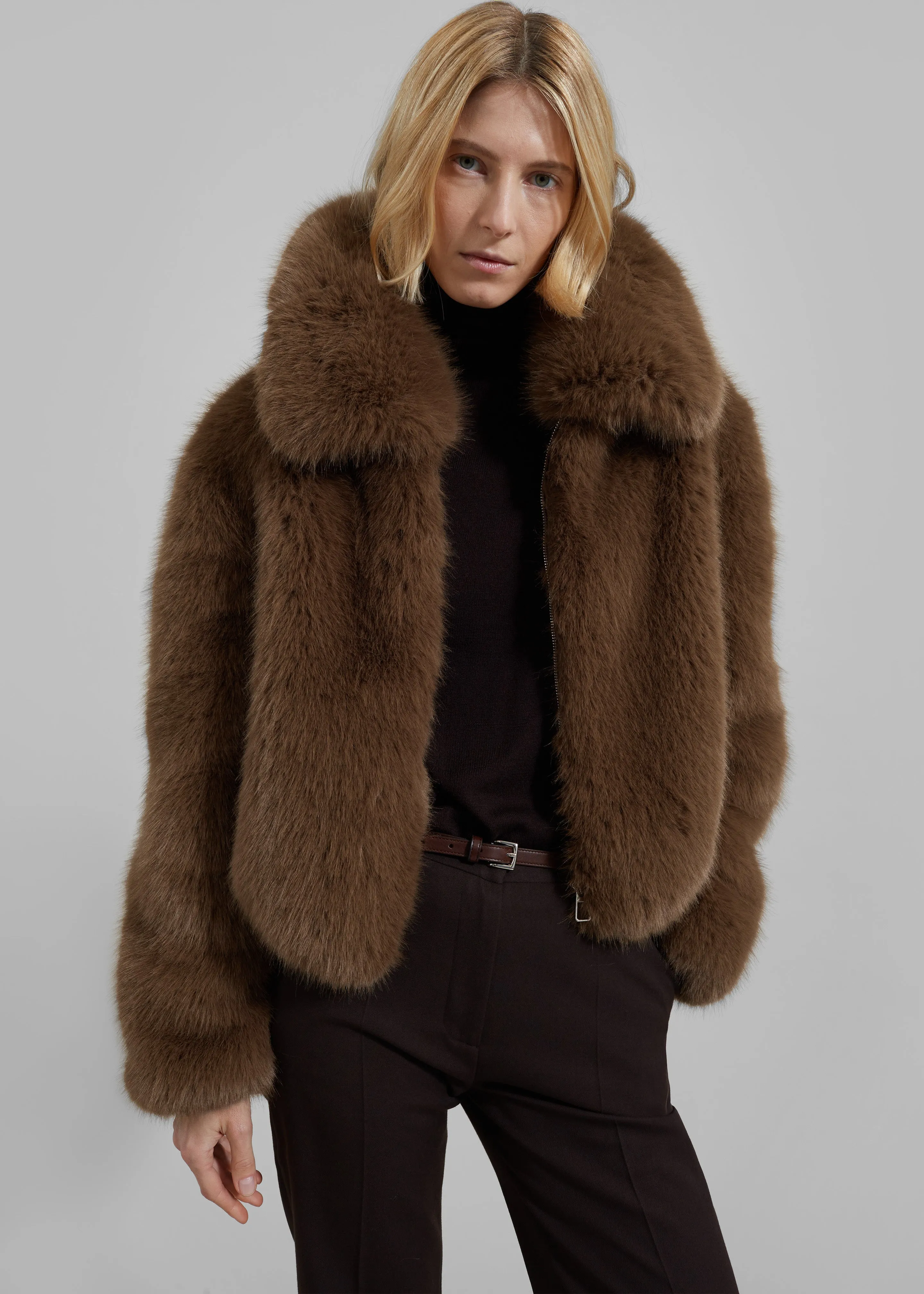 Hope Faux Fur Jacket - Camel sold by Frankie Shop