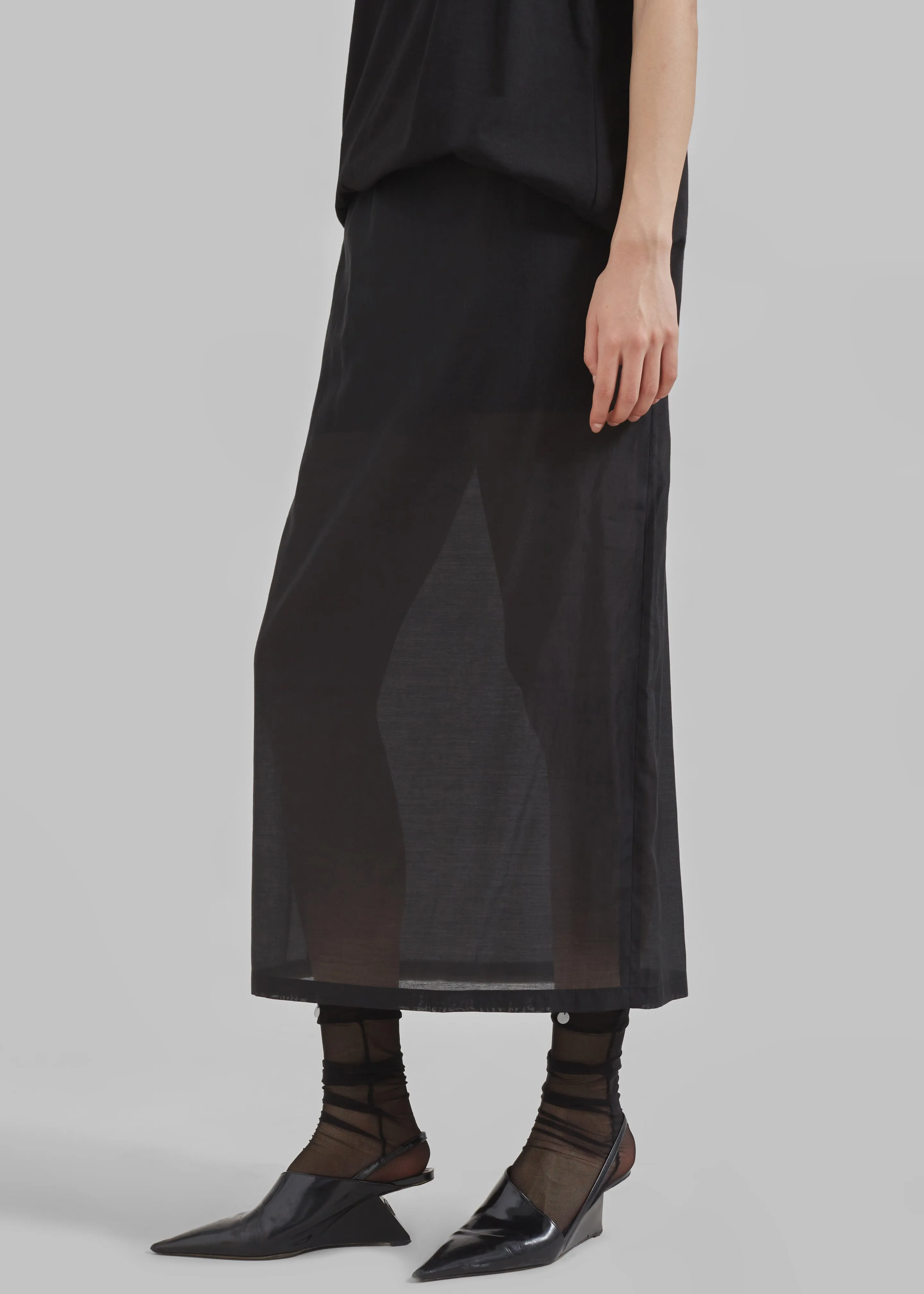 Lenore Semi Sheer Midi Skirt - Black sold by Frankie Shop product image thumbnail 2