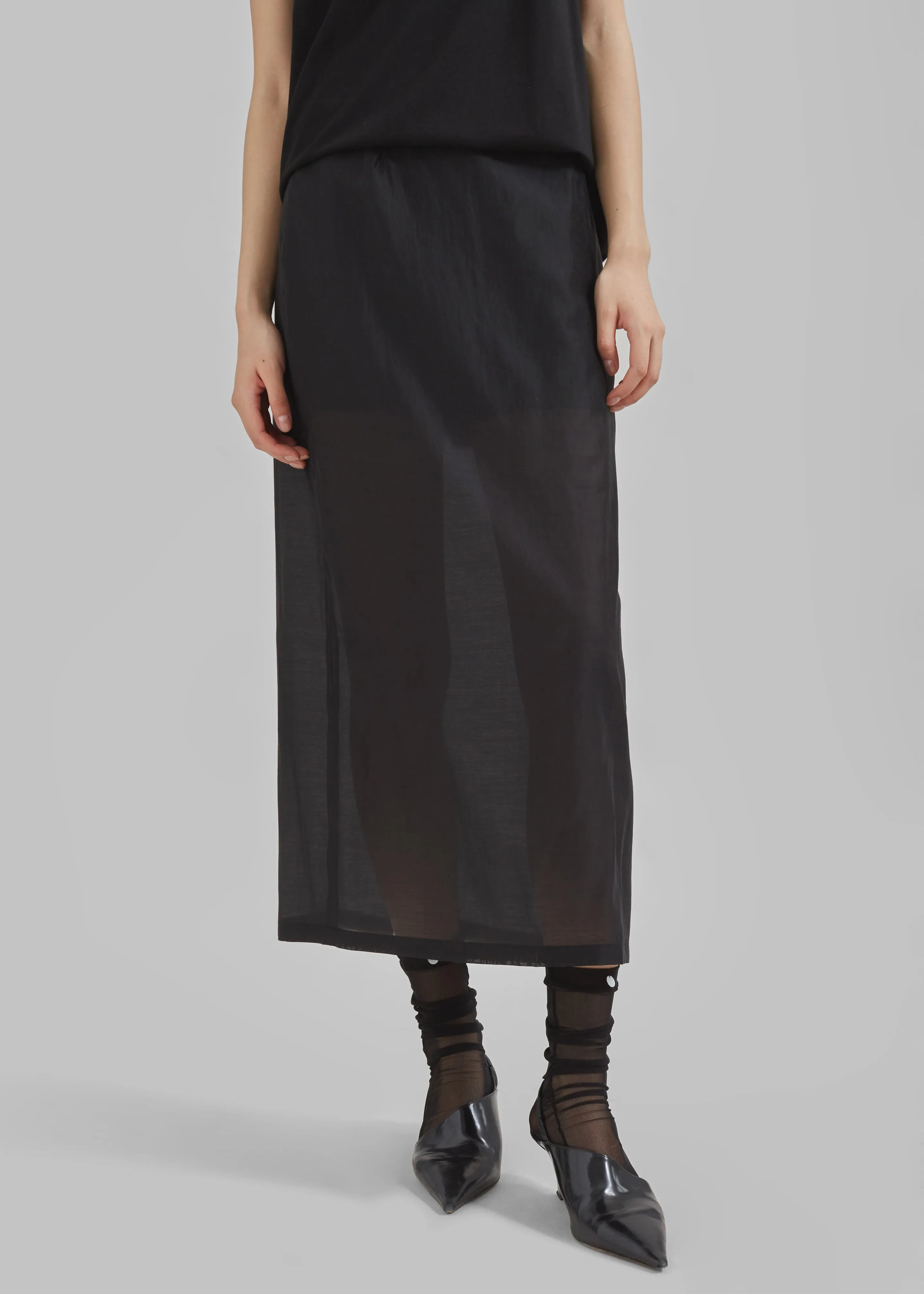 Lenore Semi Sheer Midi Skirt - Black sold by Frankie Shop product image thumbnail 4