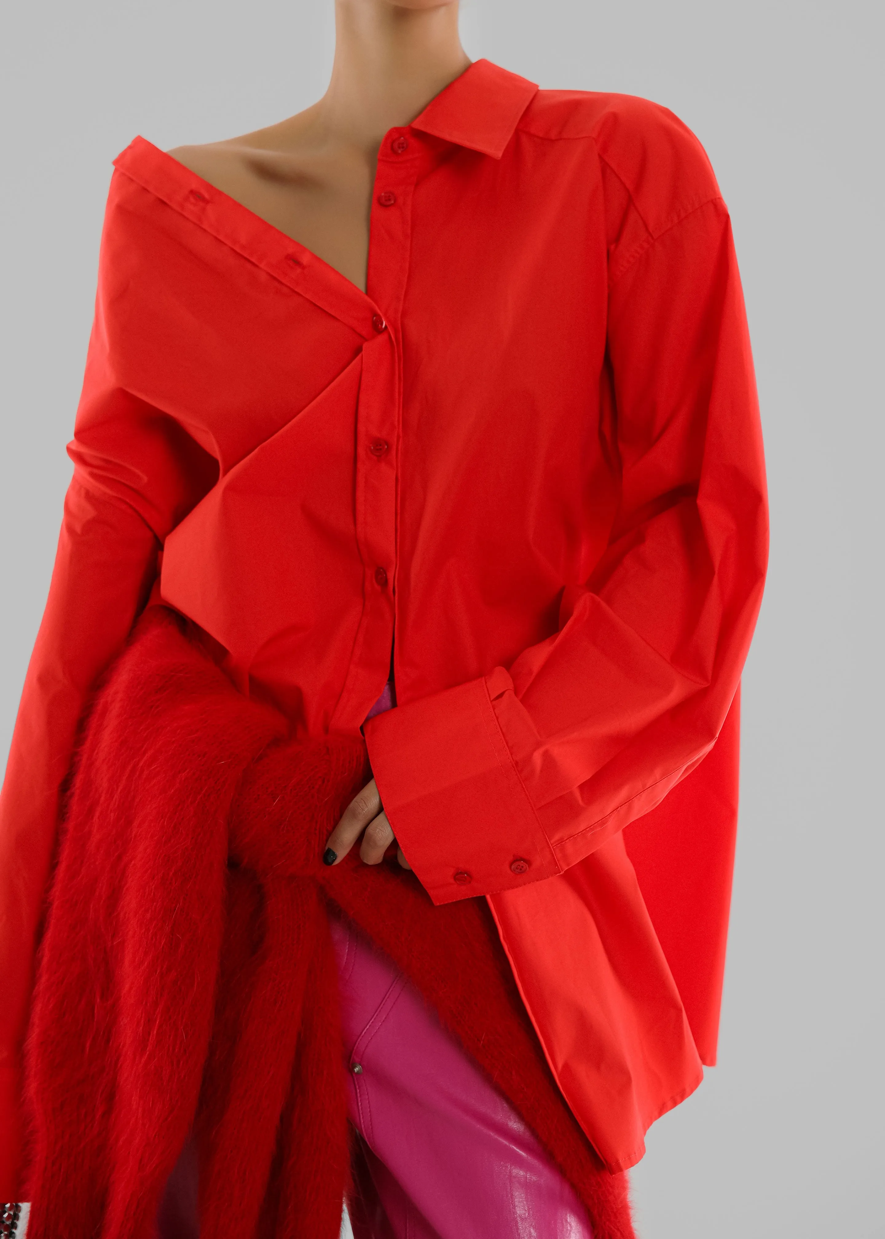 Prato Button Up Shirt - Red sold by Frankie Shop product image thumbnail 3