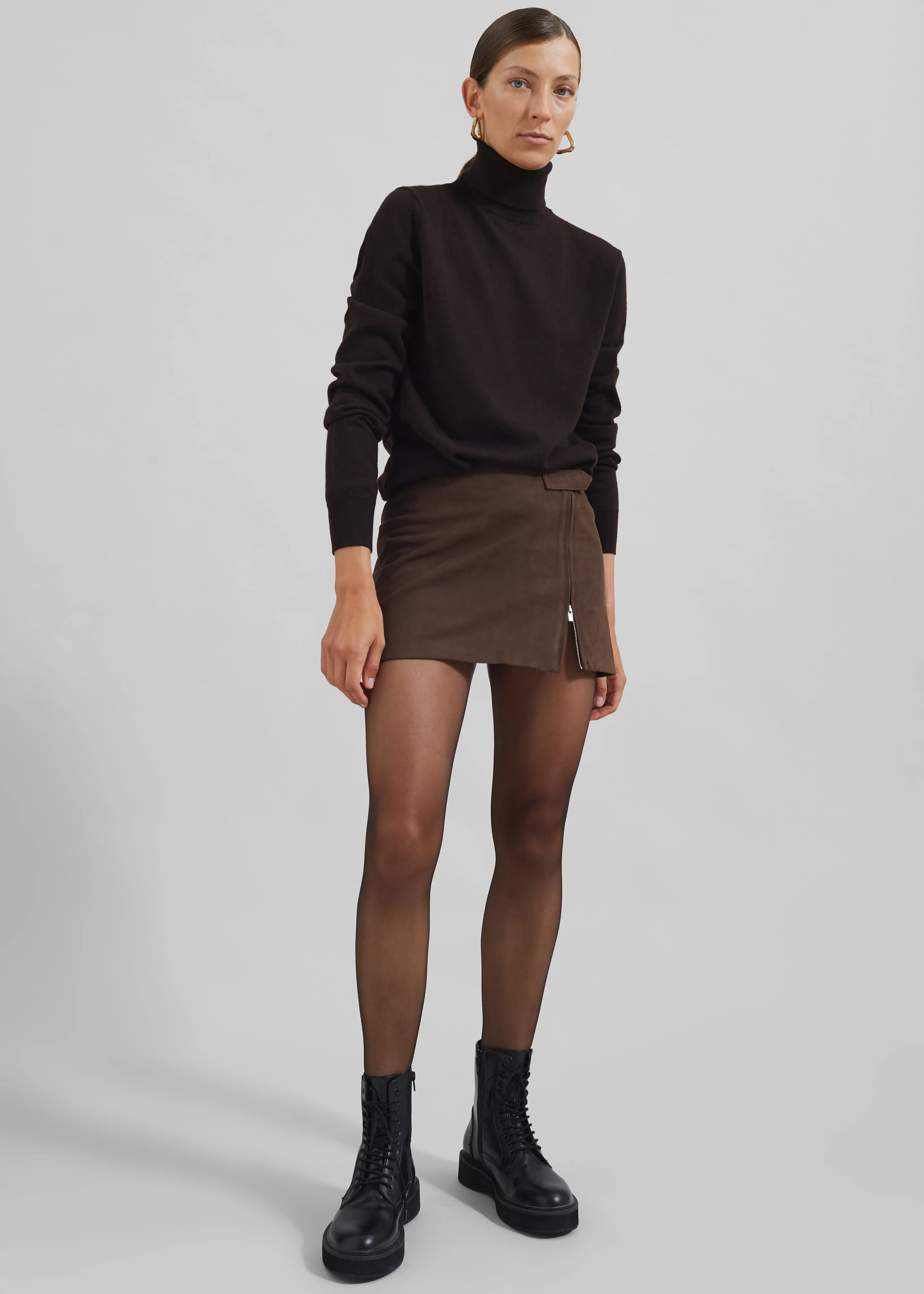 Polly Faux Suede Mini Skirt - Brown sold by Frankie Shop product image thumbnail 4