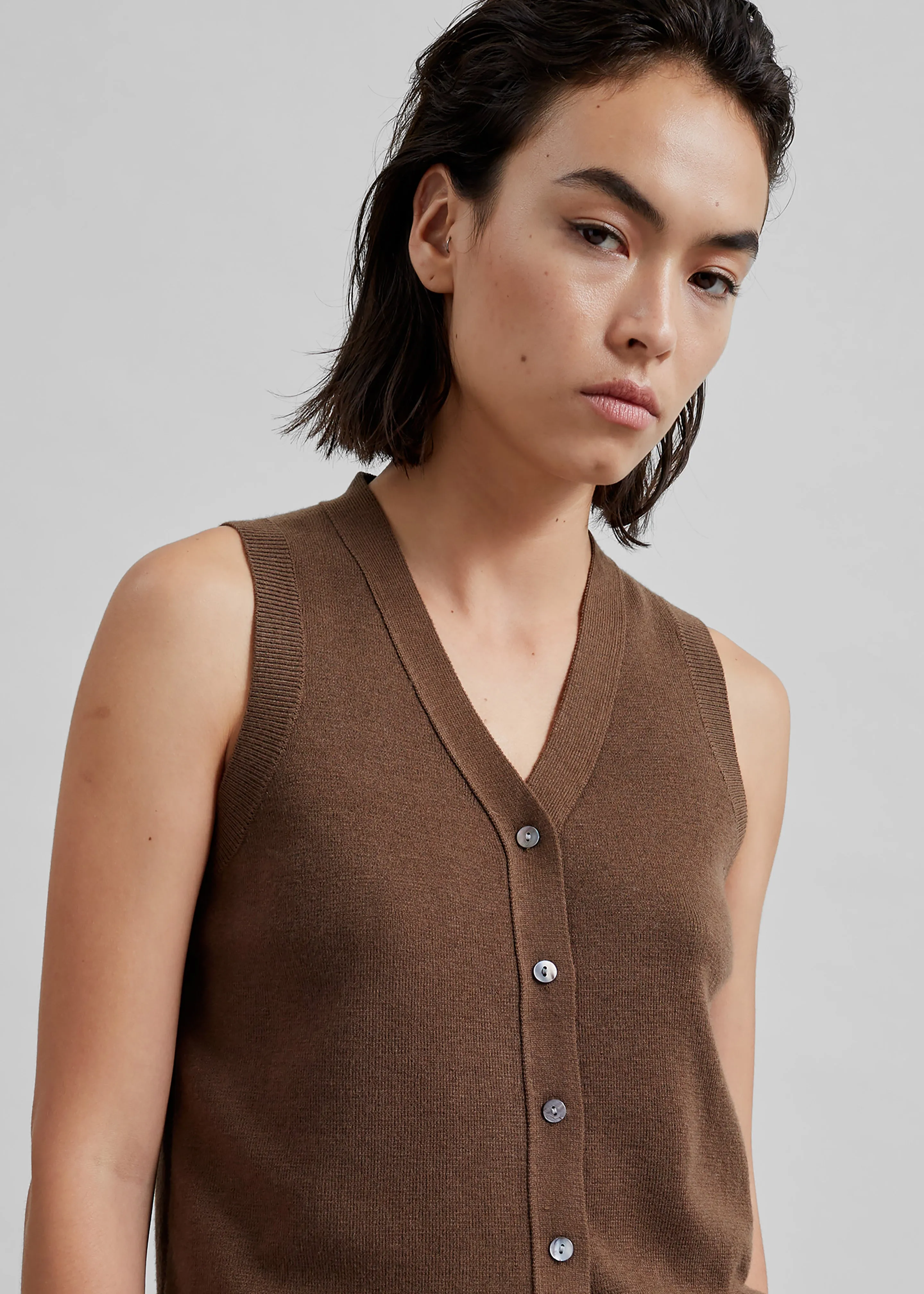 Samah Knit Vest - Brown sold by Frankie Shop product image thumbnail 2