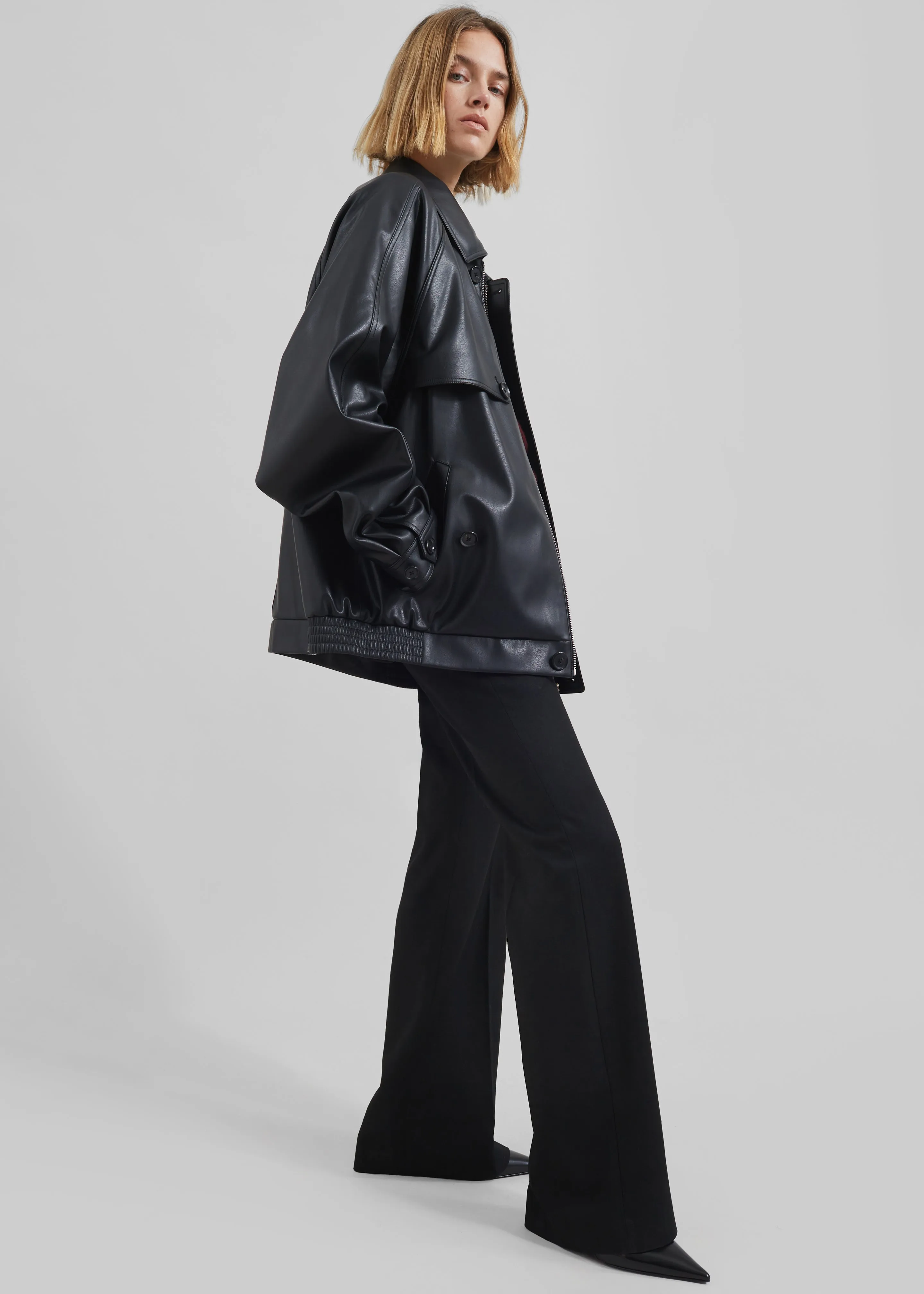 Roisin Faux Leather Jacket - Black sold by Frankie Shop