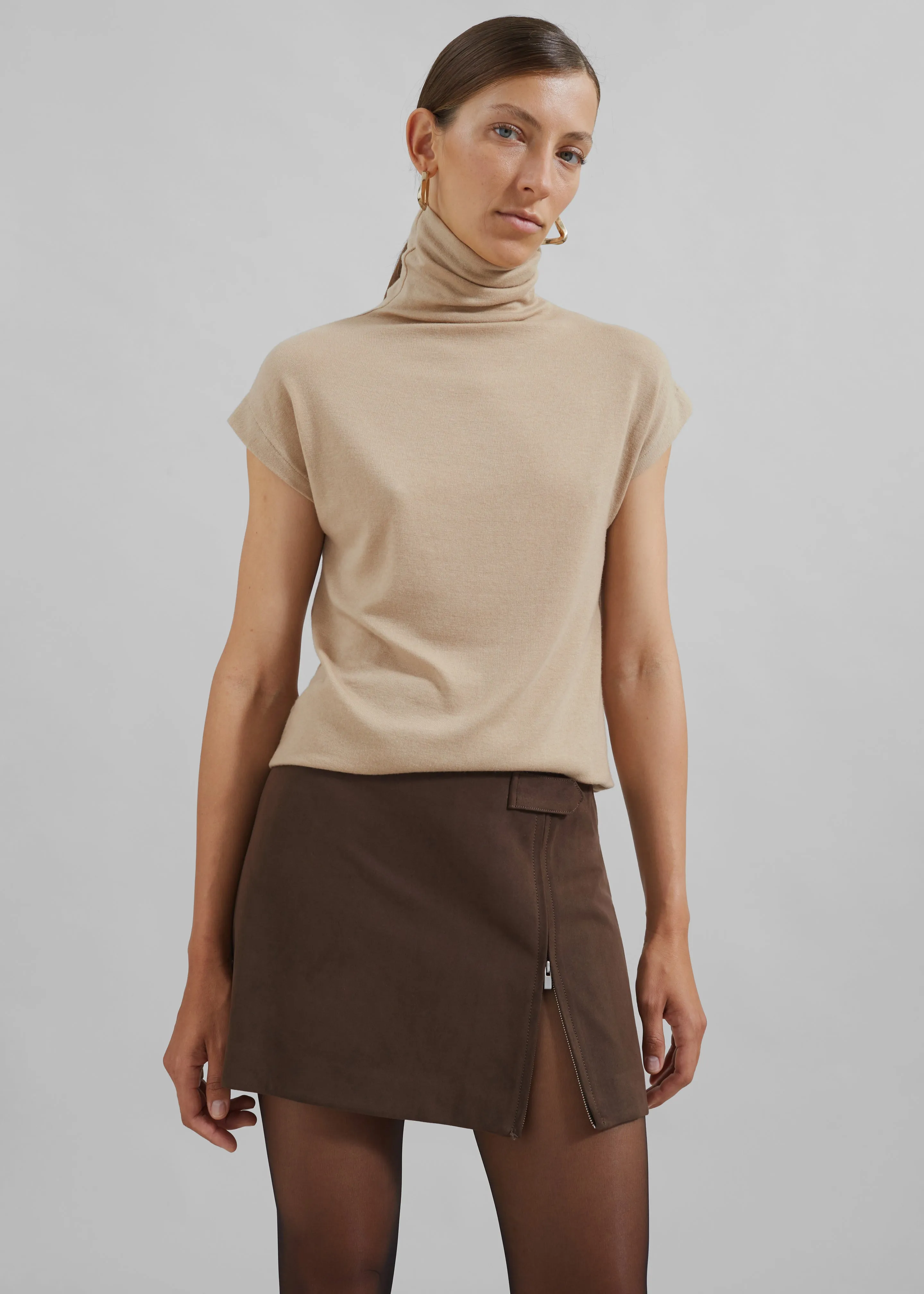 Nile Turtleneck Top - Beige sold by Frankie Shop product image thumbnail 3