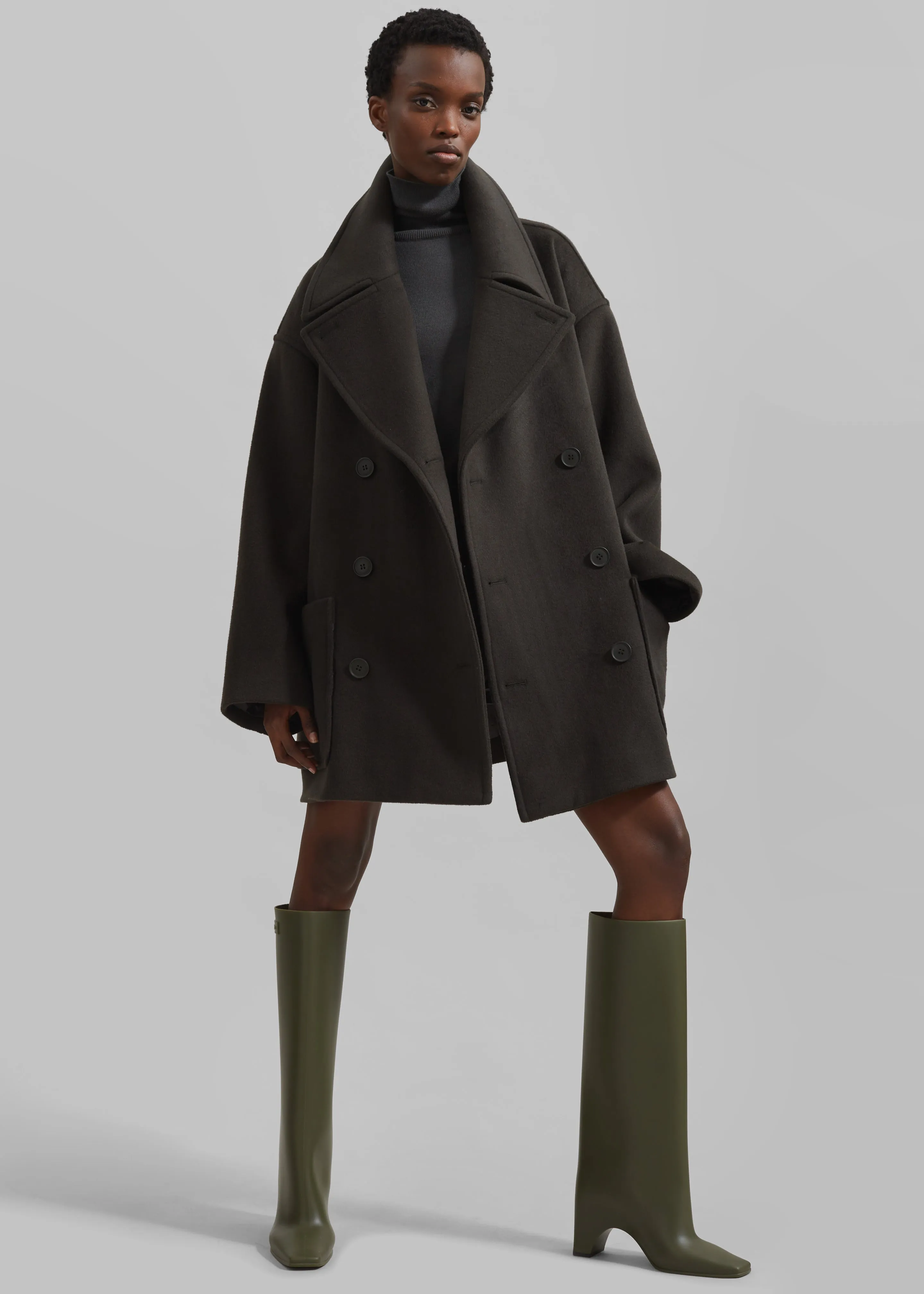 Marian Oversized Peacoat - Khaki sold by Frankie Shop