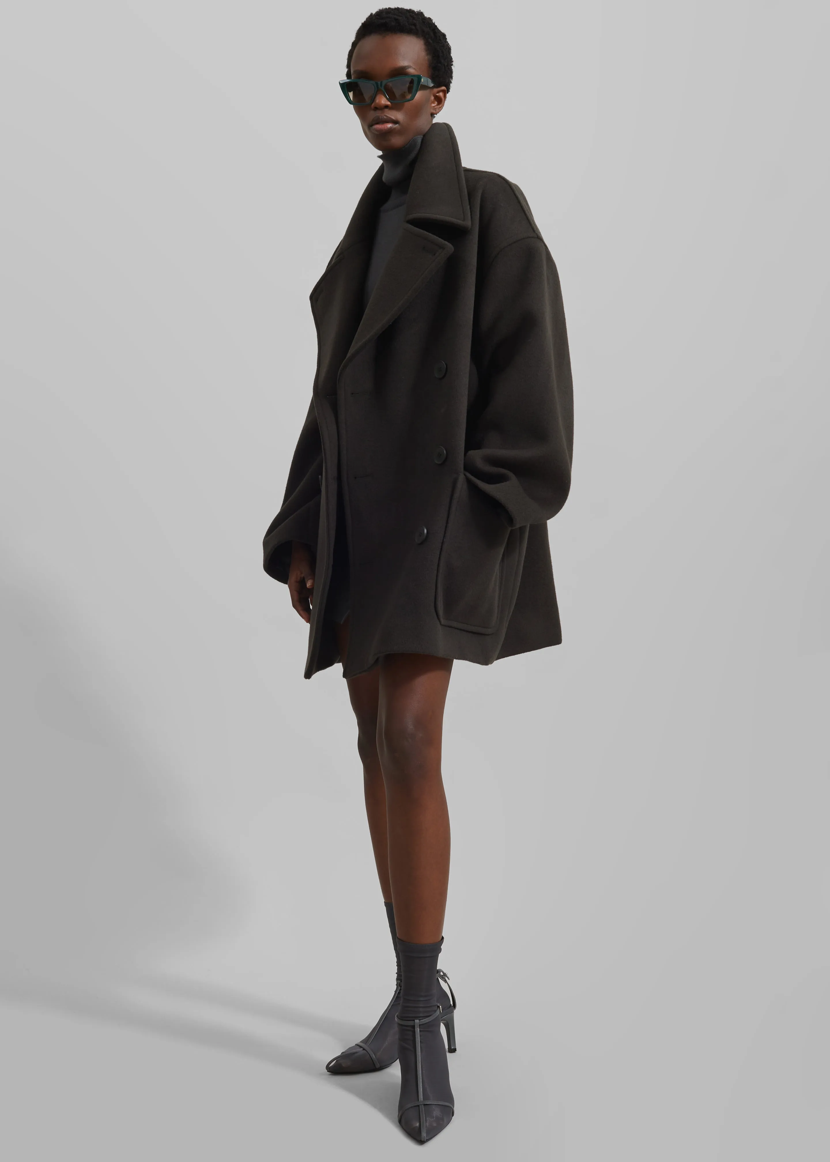 Marian Oversized Peacoat - Khaki sold by Frankie Shop product image thumbnail 5