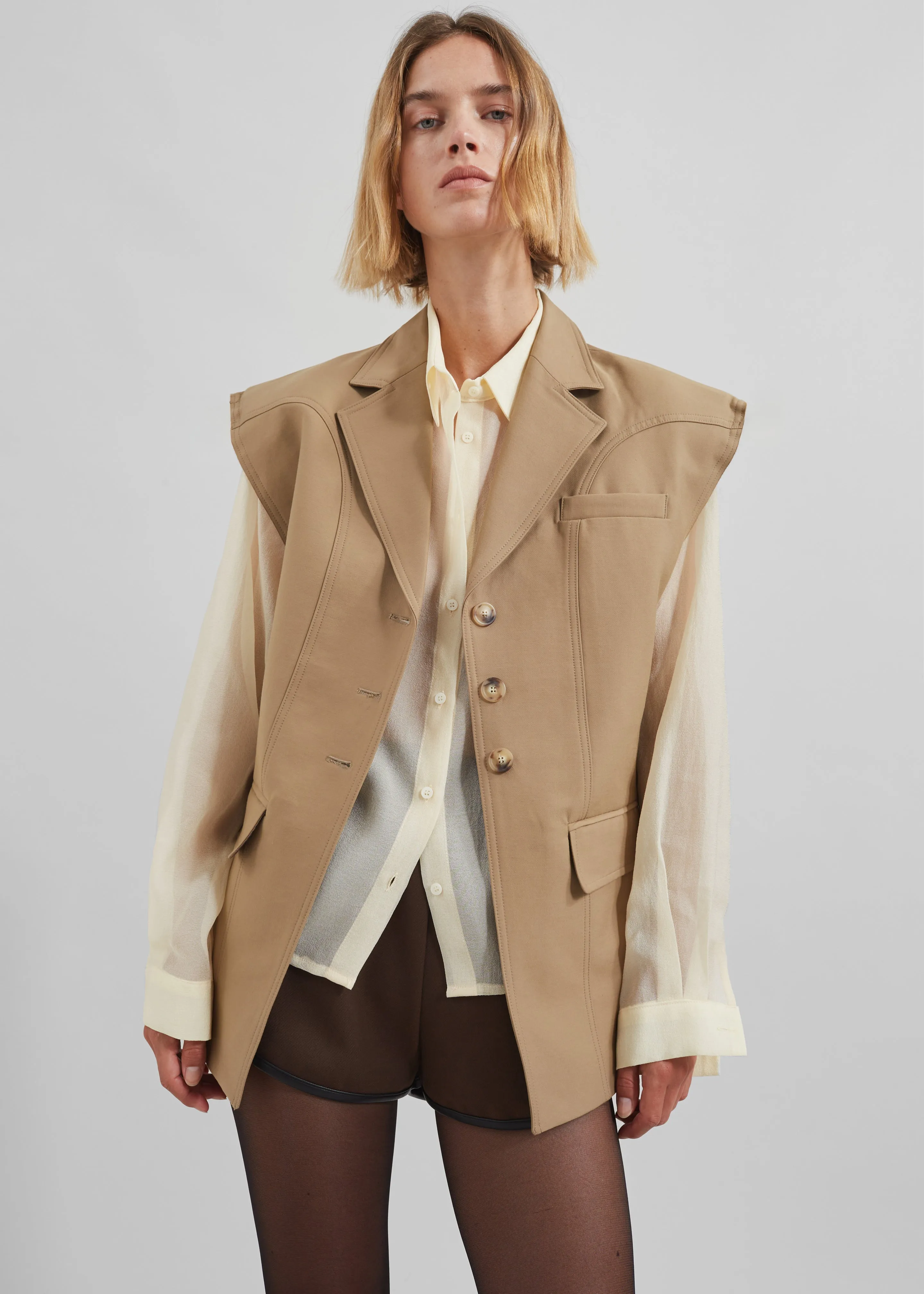 Lucerne Vest - Beige sold by Frankie Shop product image thumbnail 3