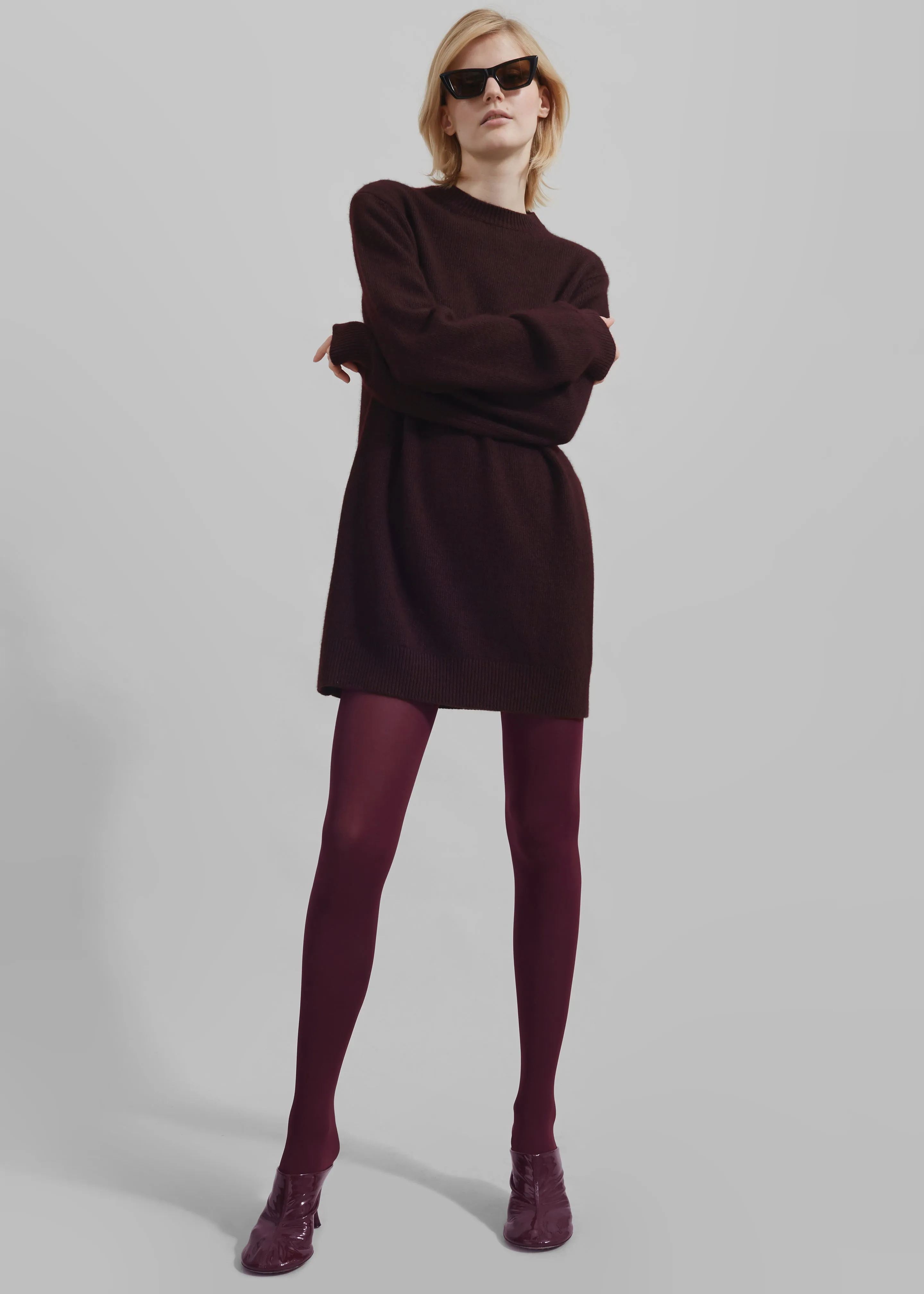 Maxime Knit Sweater Dress - Dark Plum sold by Frankie Shop