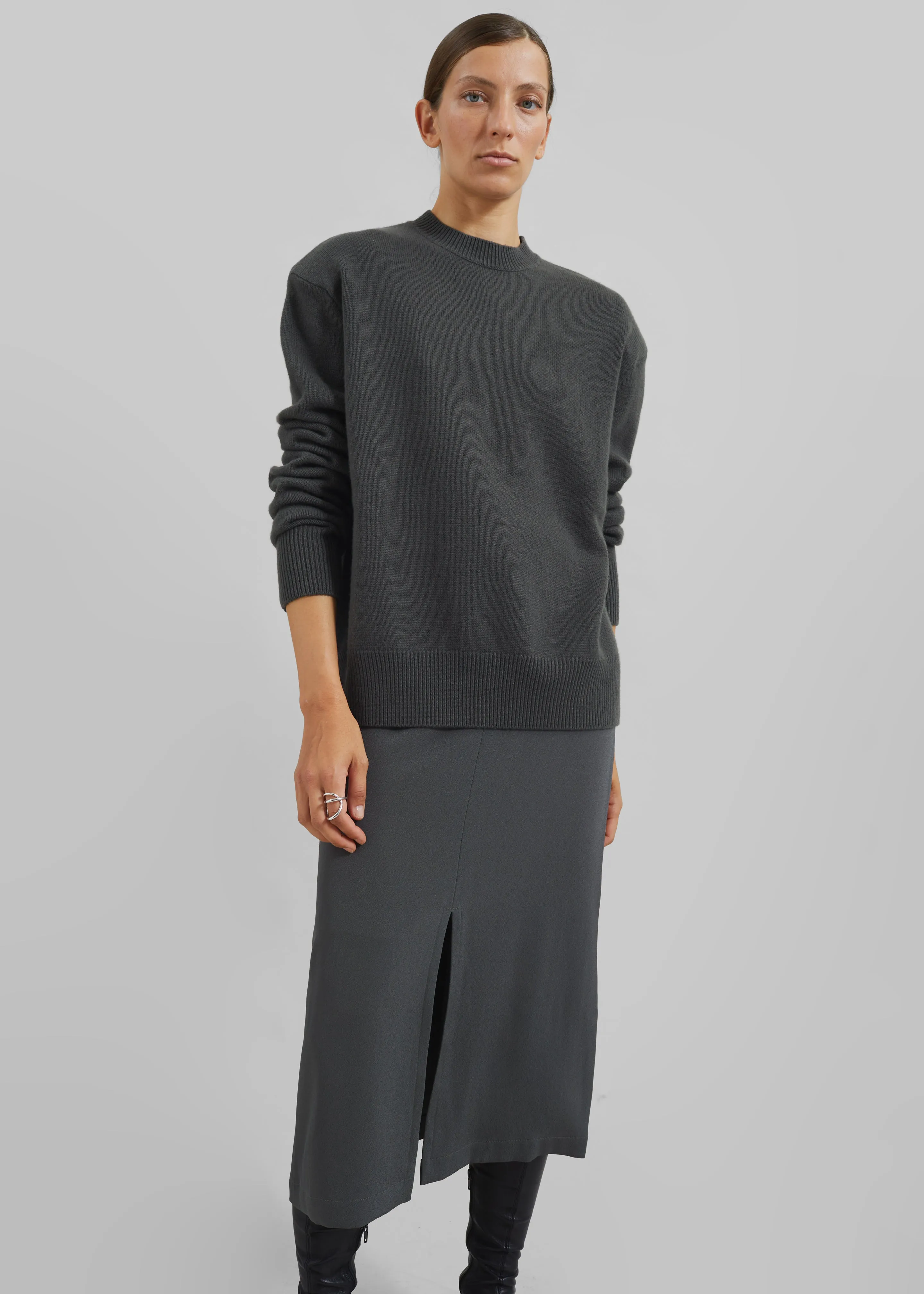 Rafaela Padded Knit Sweater - Light Khaki sold by Frankie Shop product image thumbnail 3