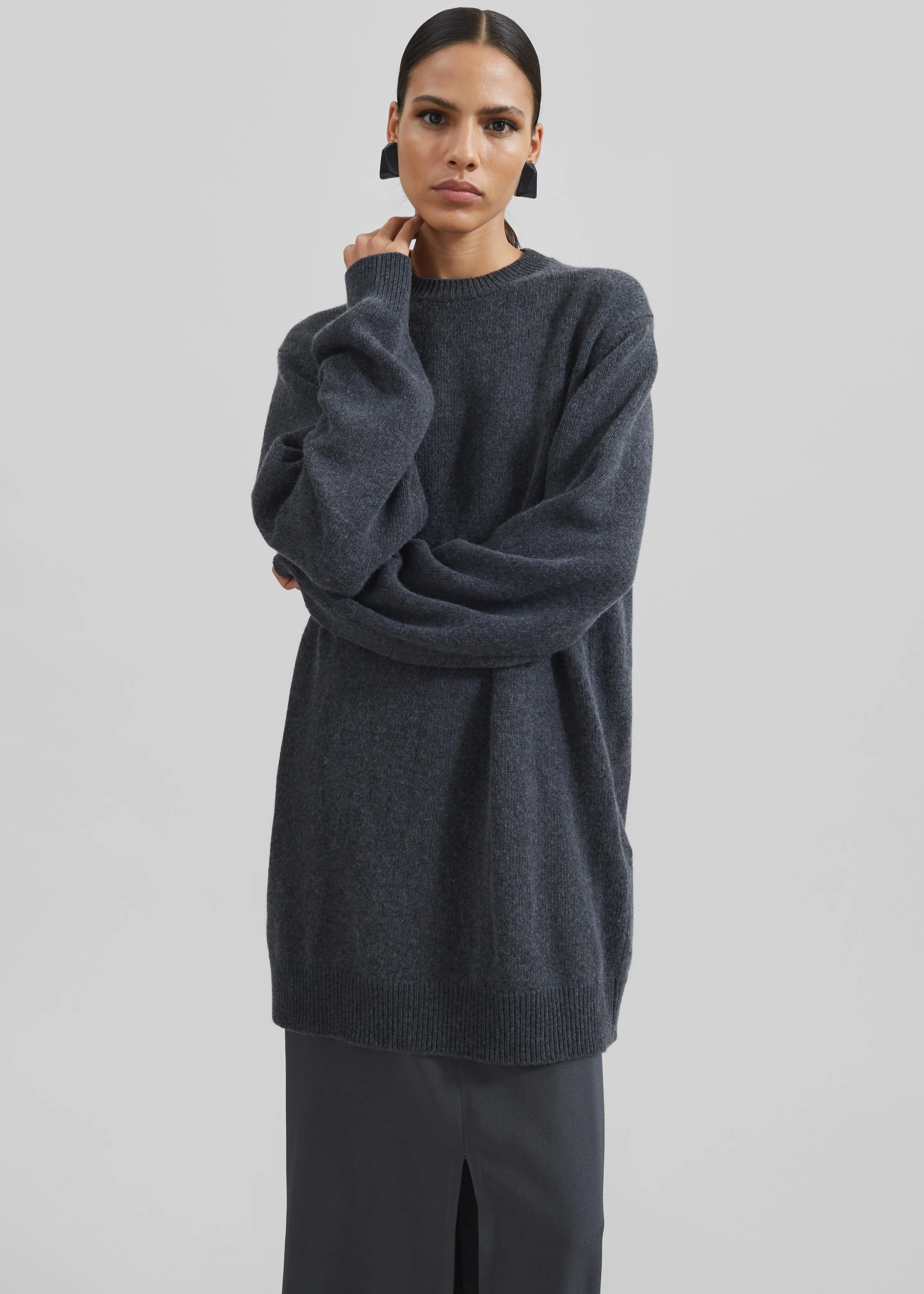 Maxime Knit Sweater Dress - Dark Grey Melange sold by Frankie Shop product image thumbnail 2