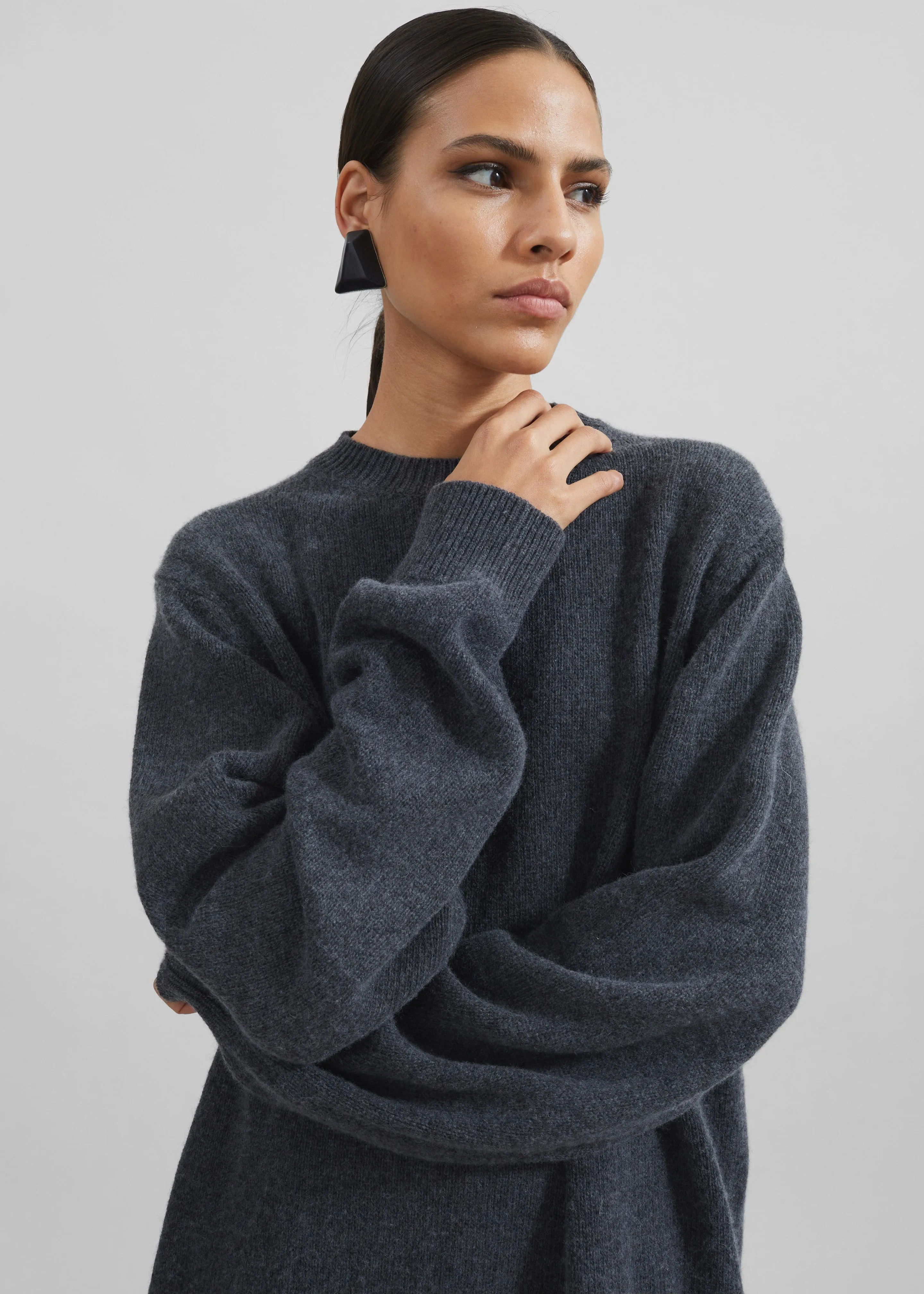 Maxime Knit Sweater Dress - Dark Grey Melange sold by Frankie Shop product image thumbnail 5