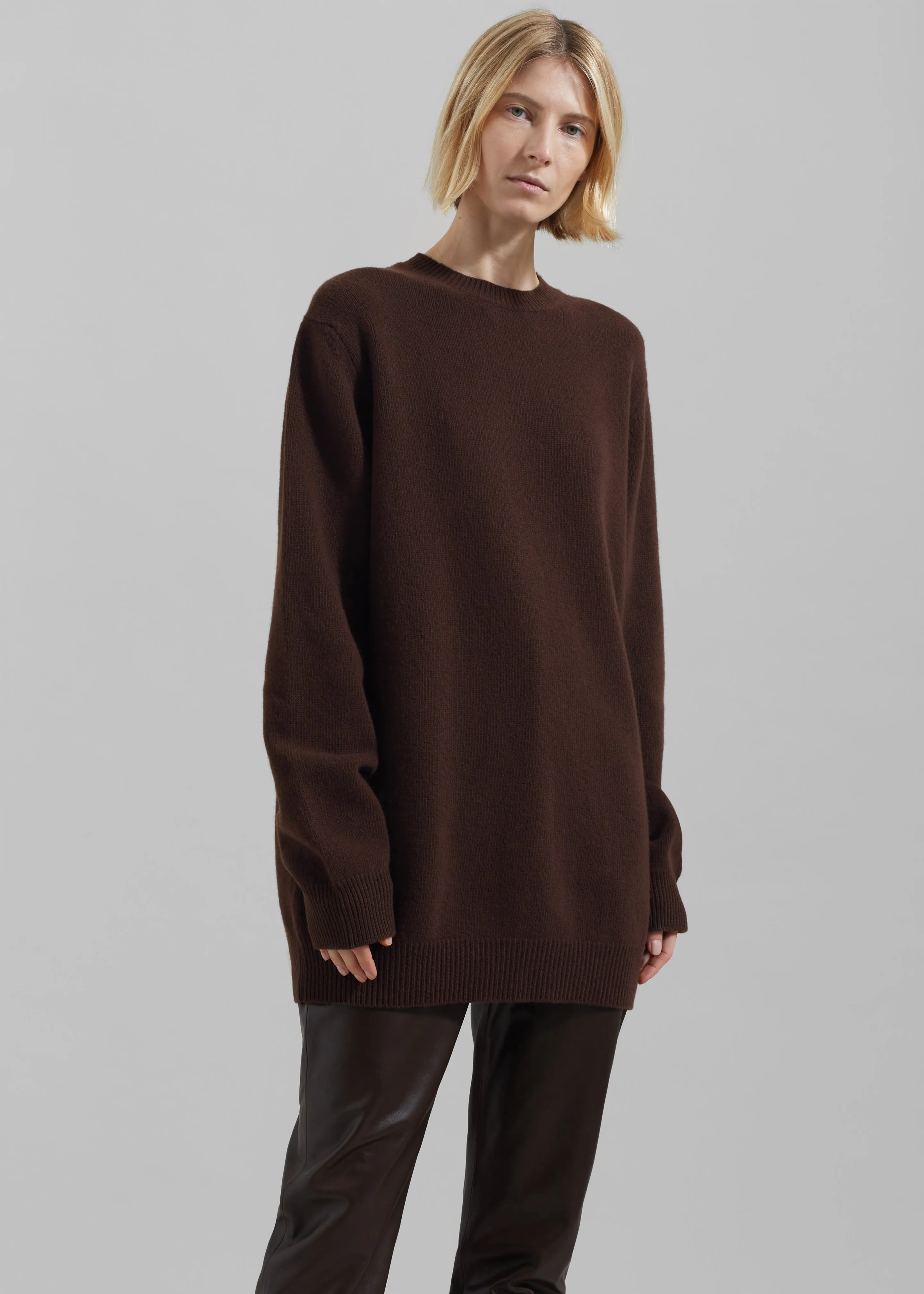 Maxime Knit Sweater Dress - Brown sold by Frankie Shop product image thumbnail 4