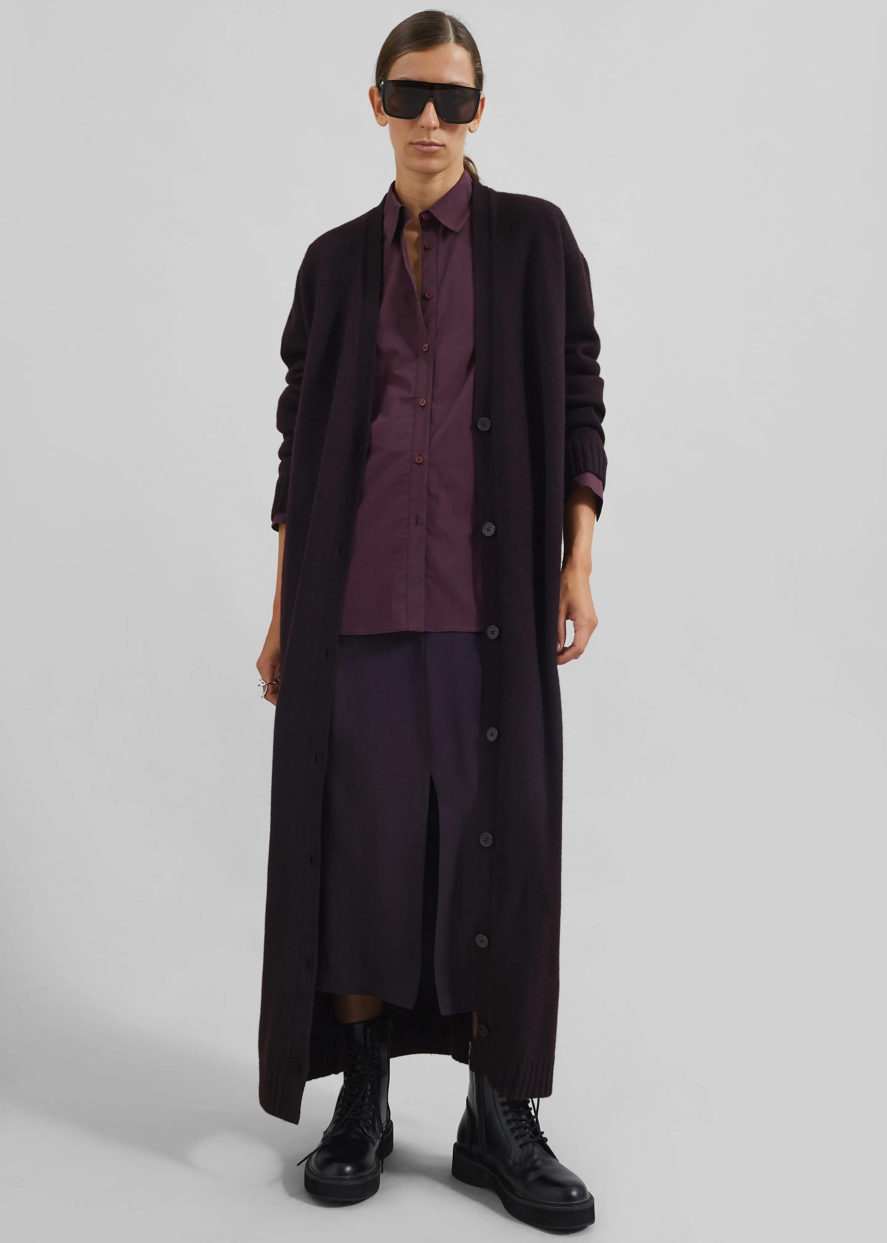 Emi Long Knit Cardigan - Dark Plum sold by Frankie Shop product image thumbnail 5
