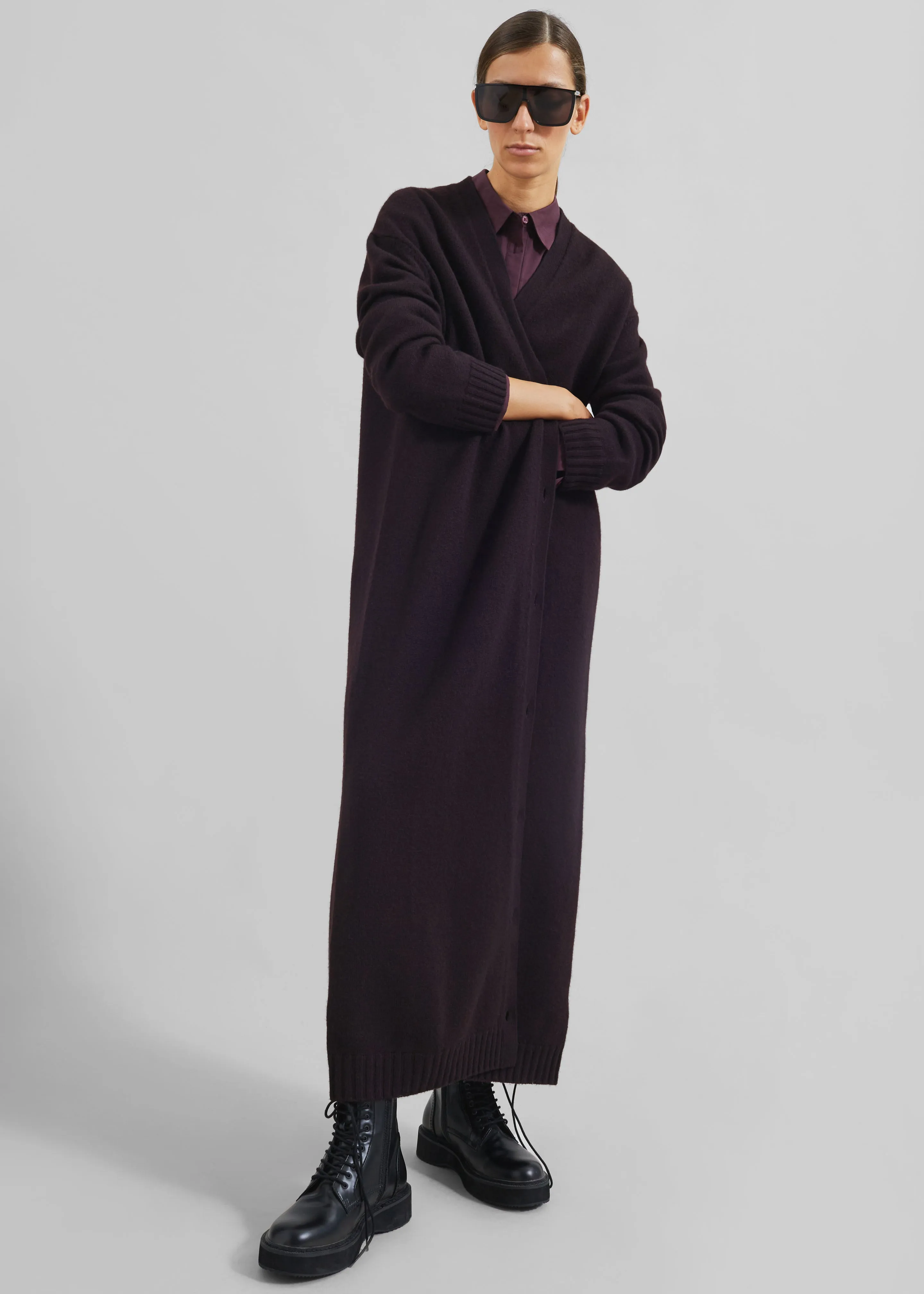 Emi Long Knit Cardigan - Dark Plum sold by Frankie Shop product image thumbnail 2