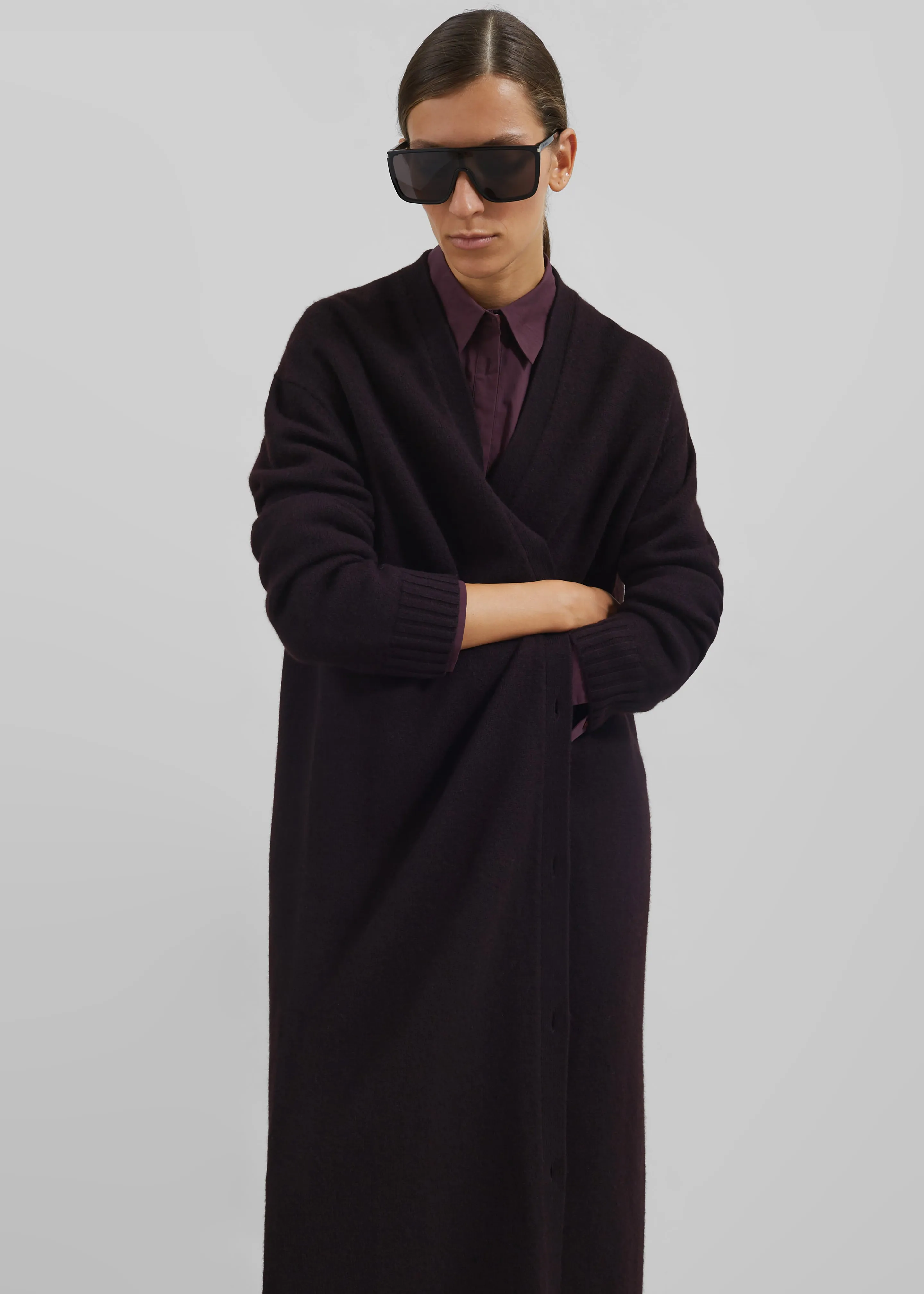 Emi Long Knit Cardigan - Dark Plum sold by Frankie Shop product image thumbnail 3