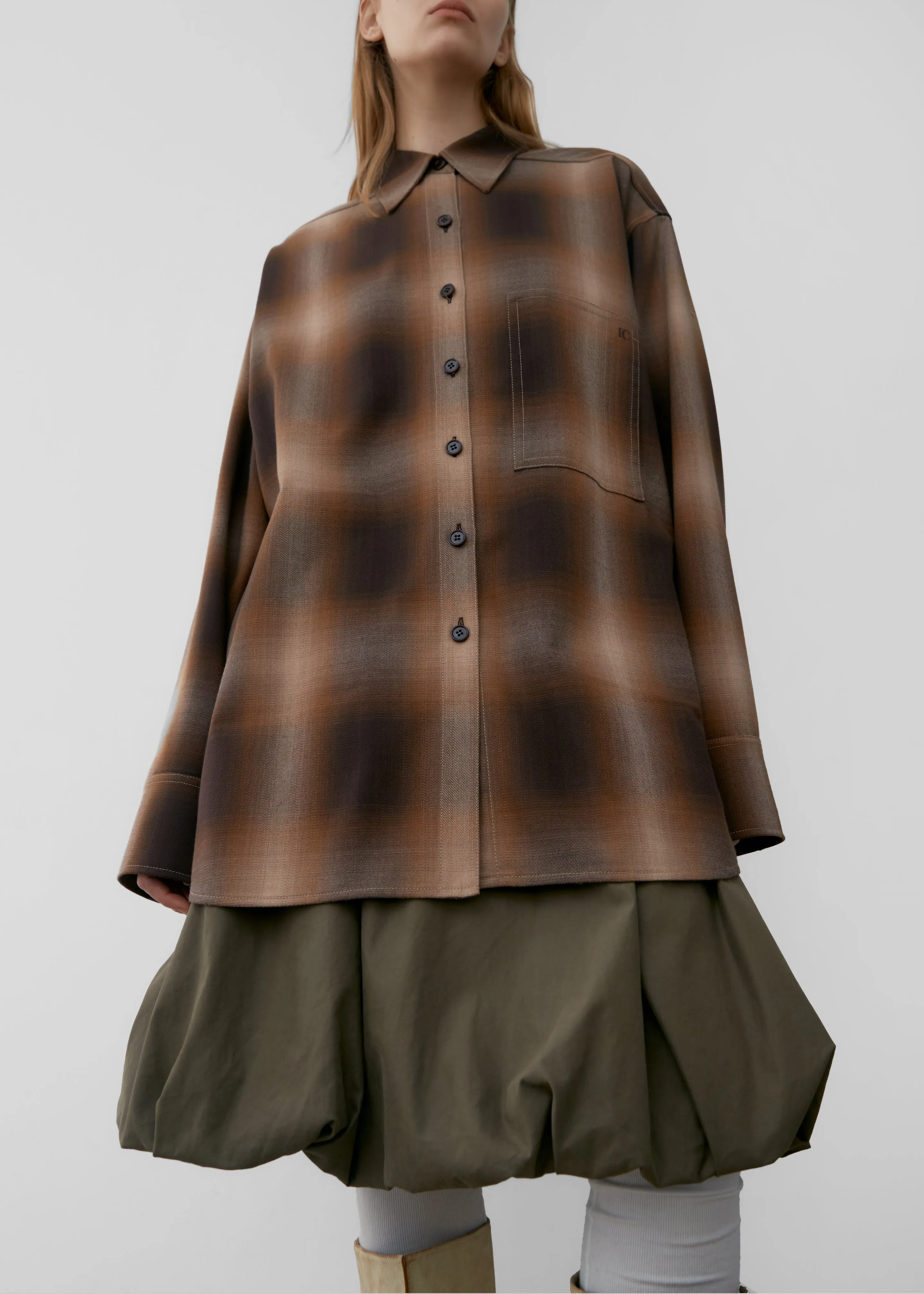 Low Classic Check Shirt - Brown sold by Frankie Shop product image thumbnail 3