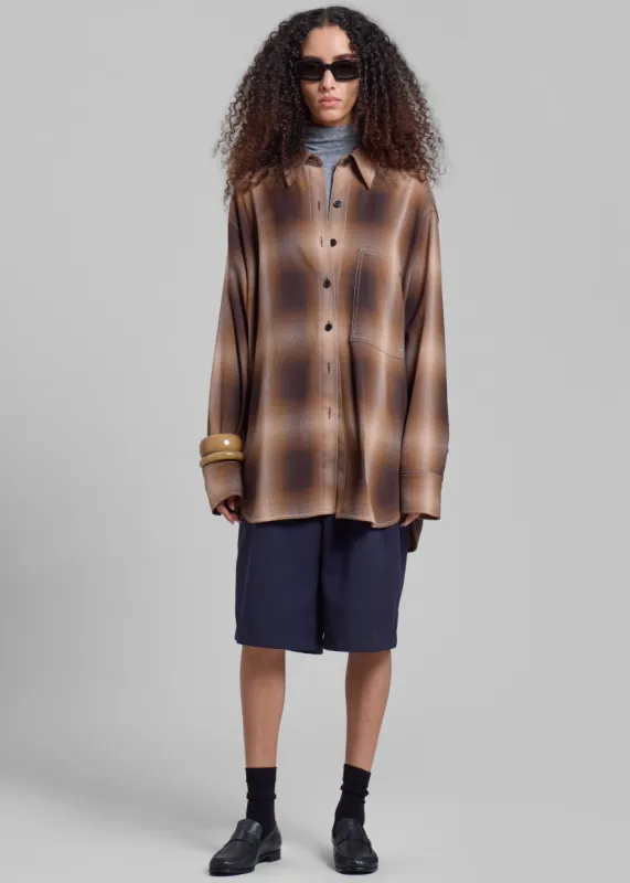 Low Classic Check Shirt - Brown made by Frankie Shop