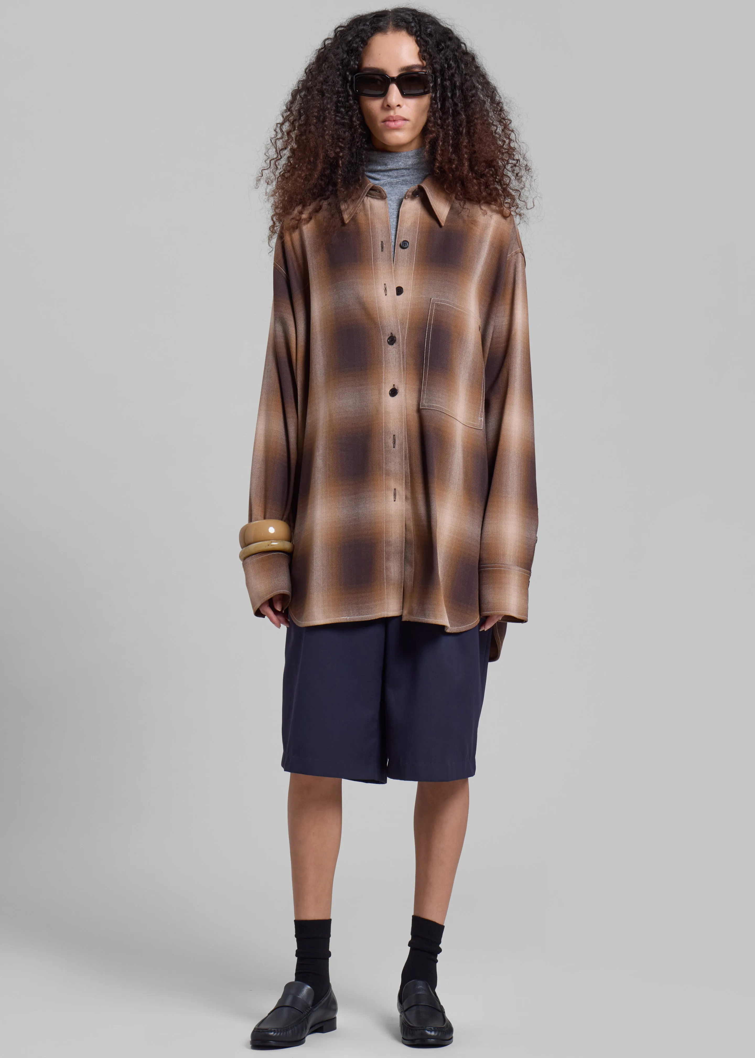 Low Classic Check Shirt - Brown sold by Frankie Shop