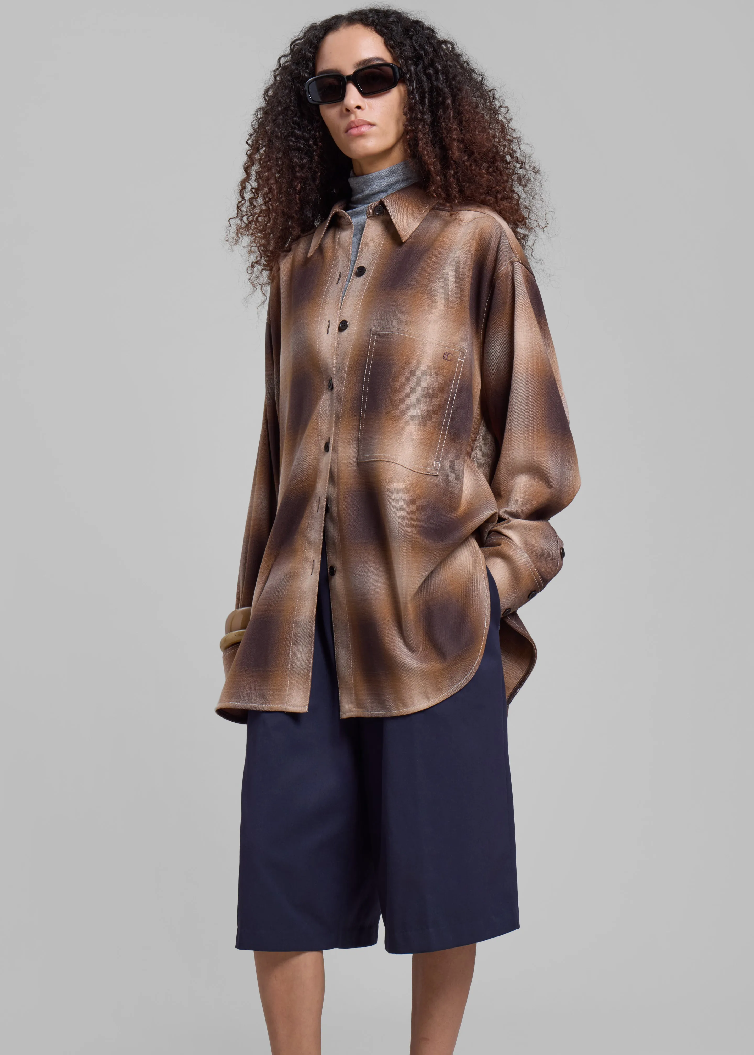 Low Classic Check Shirt - Brown sold by Frankie Shop product image thumbnail 2