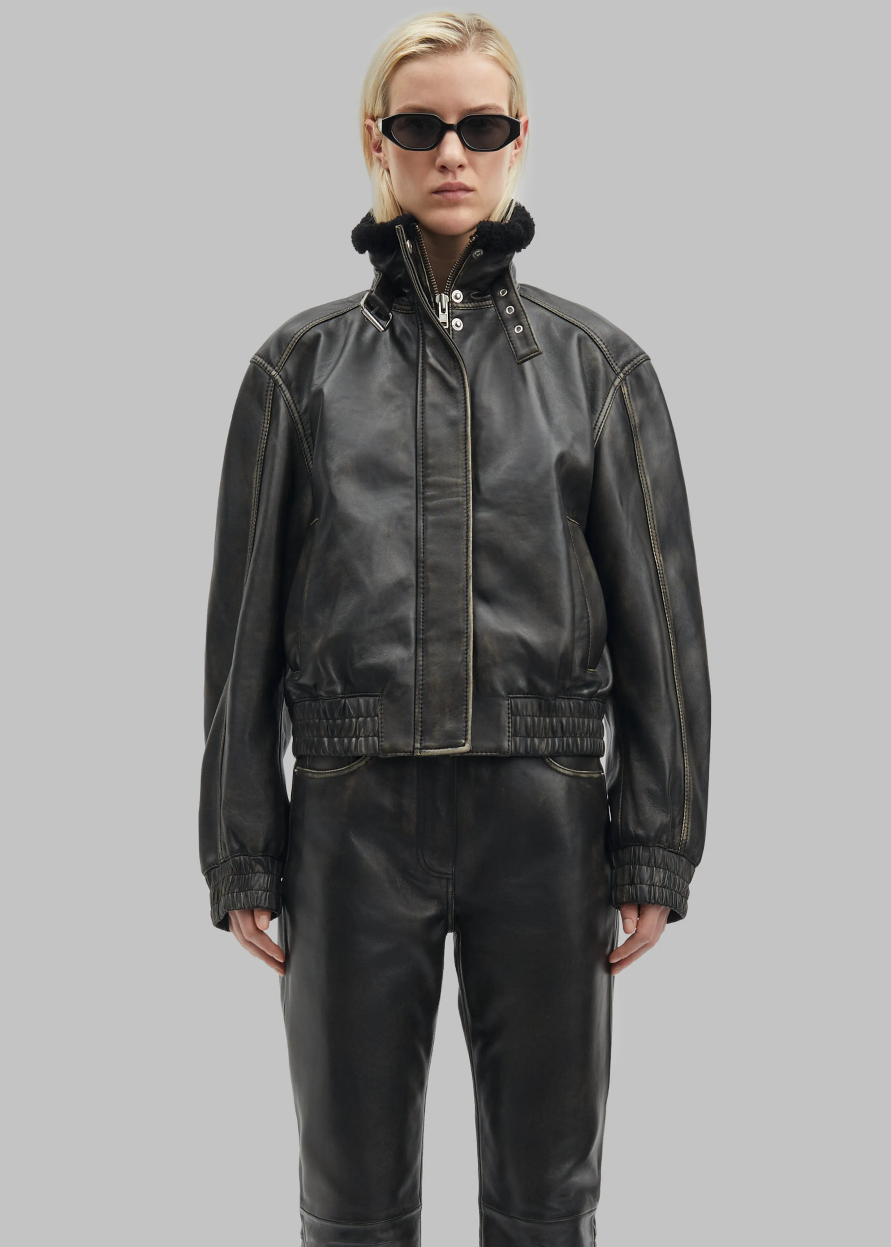 Samsøe Samsøe Sameadow Bomber - Washed Black Olive sold by Frankie Shop product image thumbnail 4