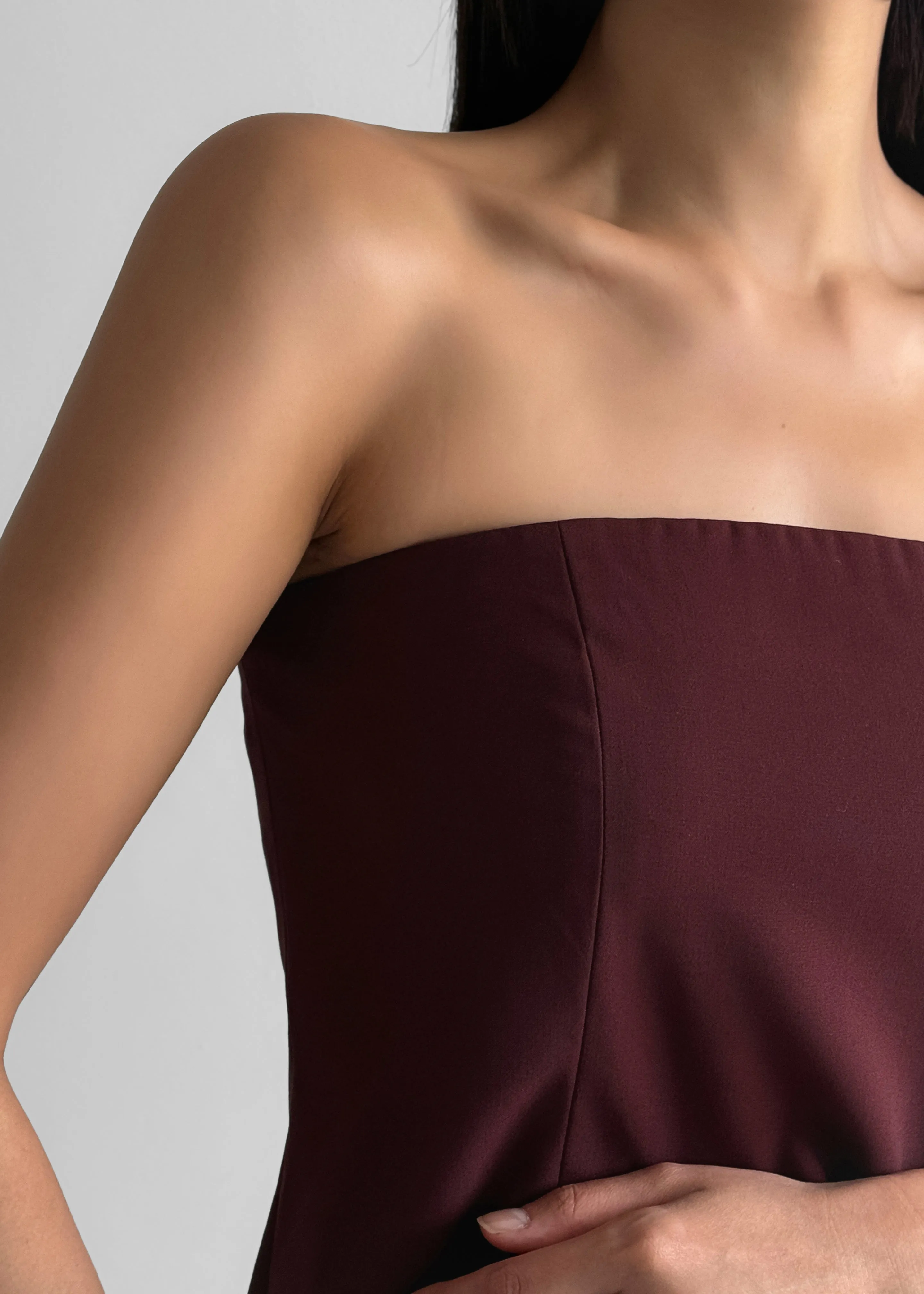 Abbie Strapless Top - Burgundy sold by Frankie Shop product image thumbnail 4