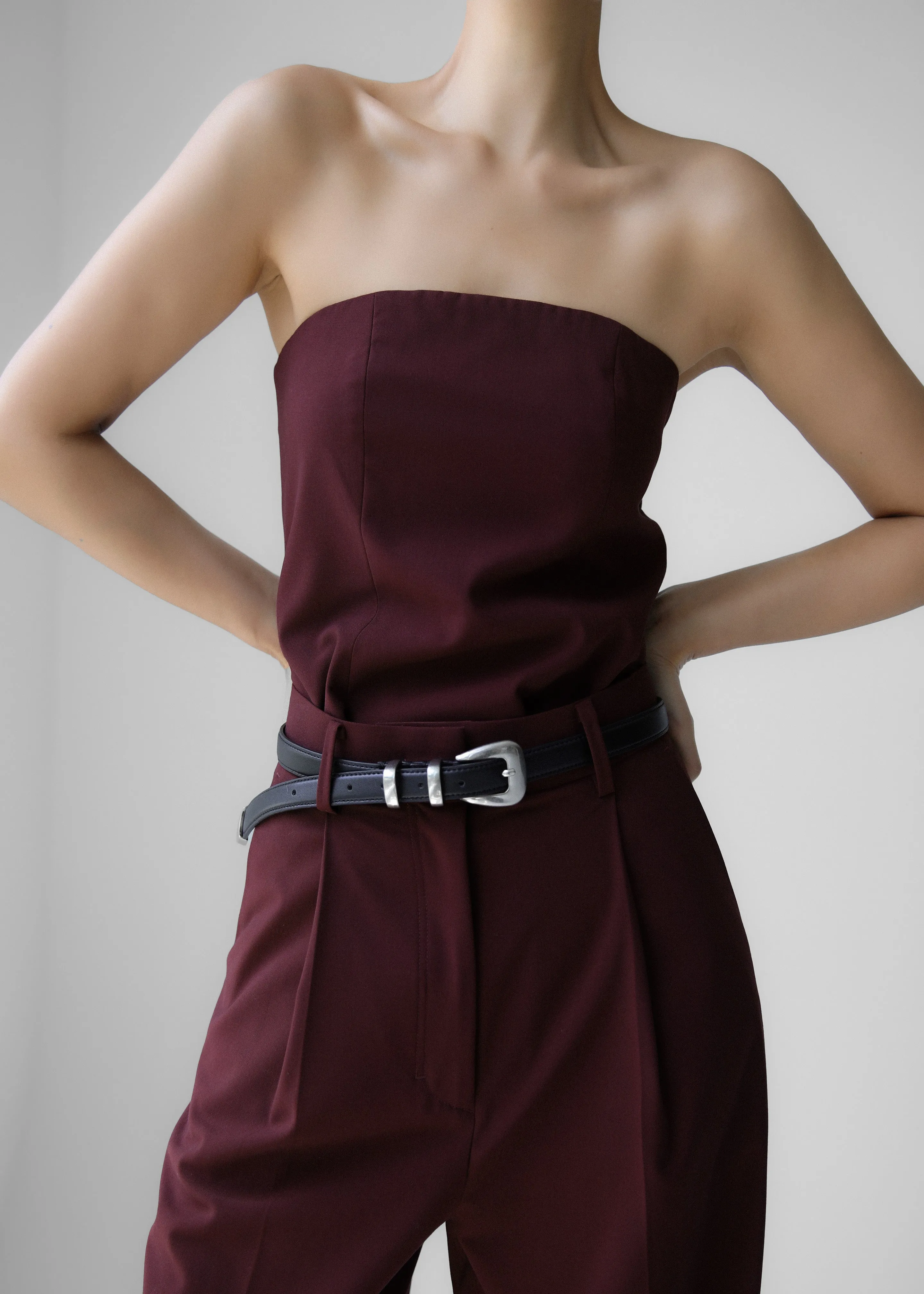 Abbie Strapless Top - Burgundy sold by Frankie Shop product image thumbnail 5